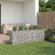 Gabionski uzdignuti krevet 2 pcs Srebrno 250 x 50 x 80 cm