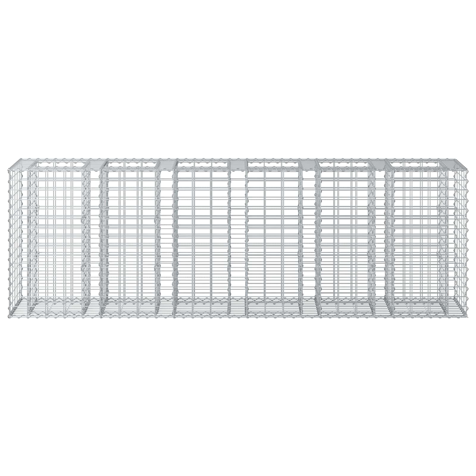 Gabionski uzdignuti krevet 2 pcs Srebrno 250 x 50 x 80 cm