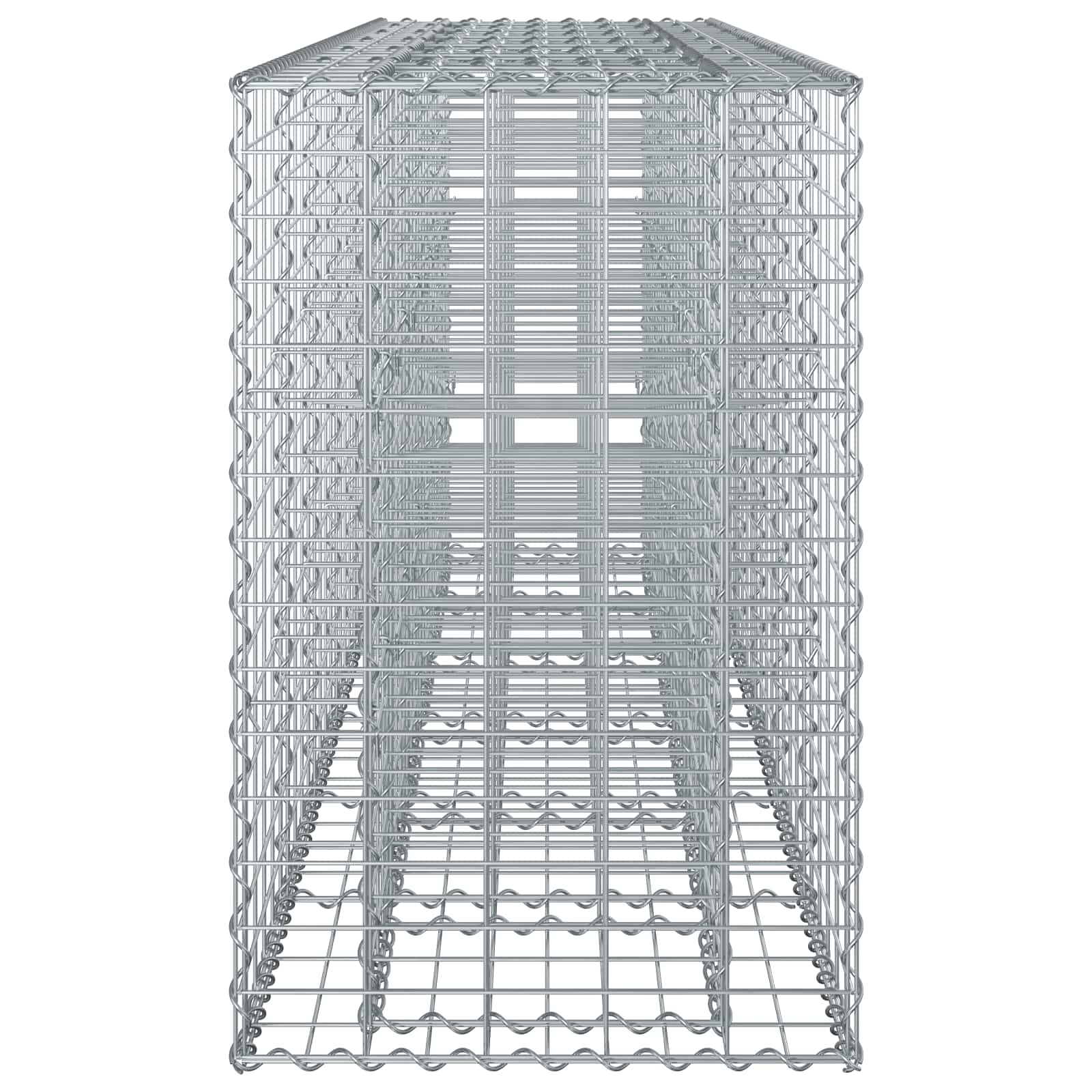 Gabionski uzdignuti krevet 2 pcs Srebrno 250 x 50 x 80 cm