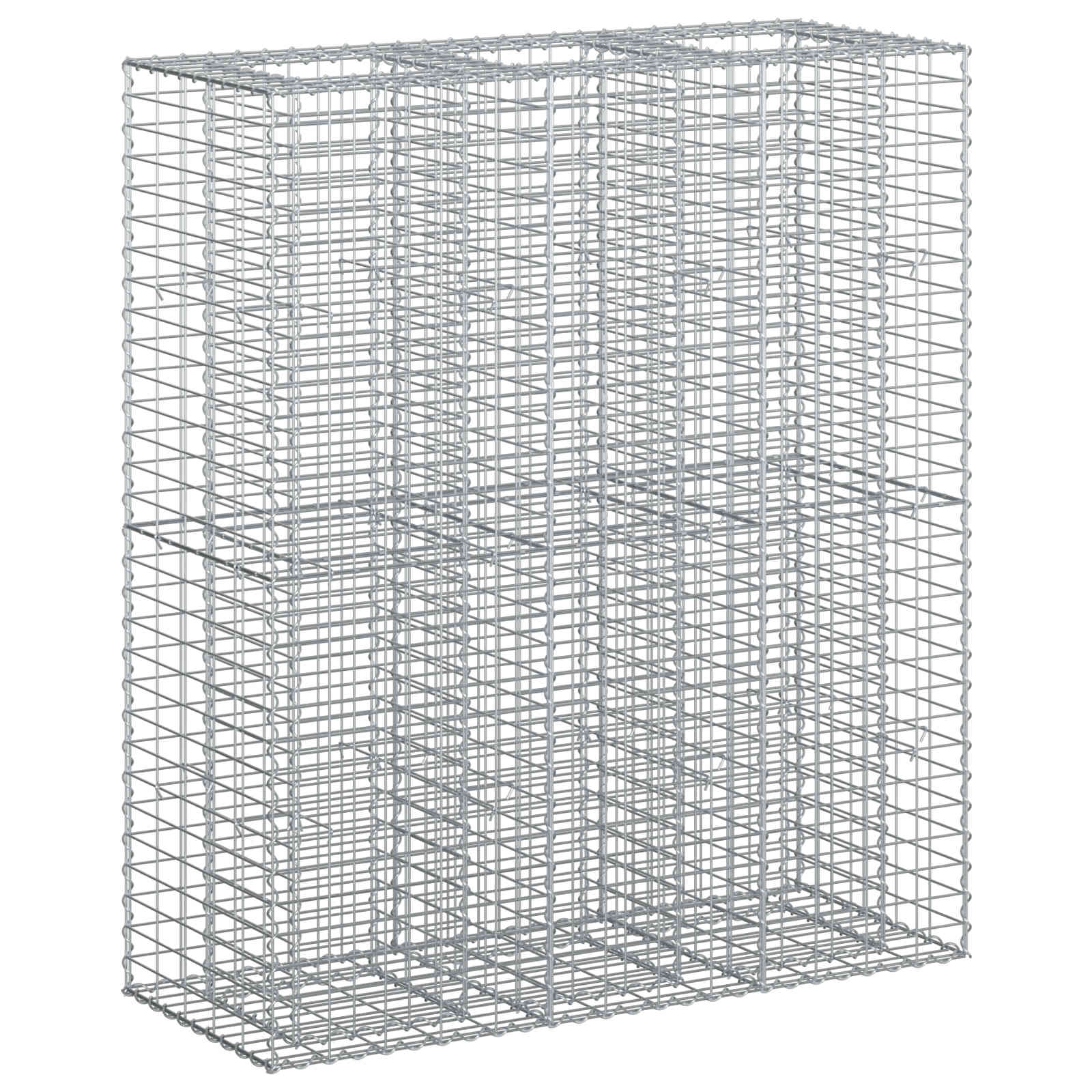 Gabionski uzdignuti krevet 2 pcs Srebrno 130 x 50 x 150 cm