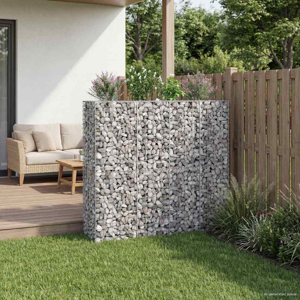 Gabionski uzdignuti krevet 2 pcs Srebrno 170 x 50 x 150 cm