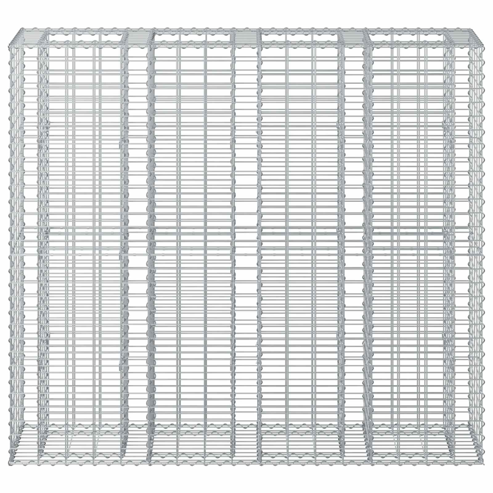 Gabionski uzdignuti krevet 2 pcs Srebrno 170 x 50 x 150 cm