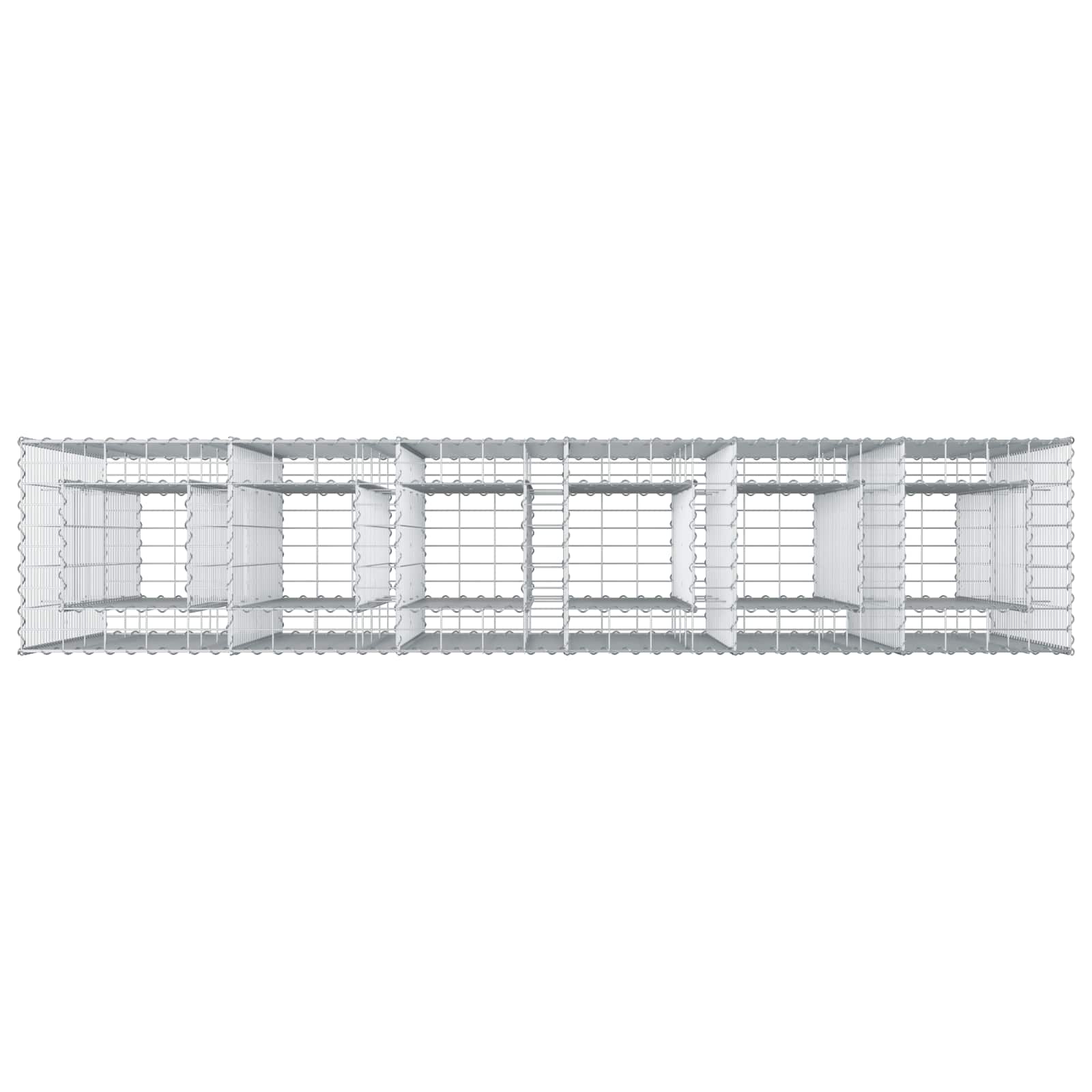 Gabionski uzdignuti krevet 3 pcs Srebrno 250 x 50 x 150 cm