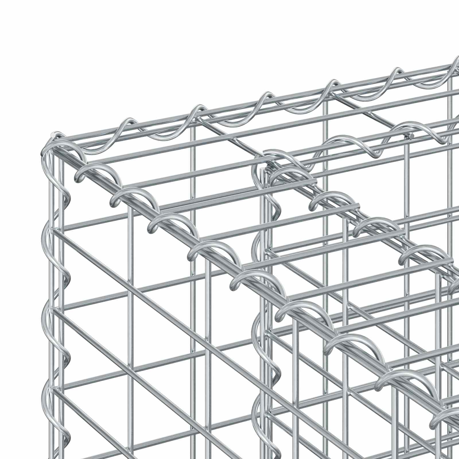 Gabionski uzdignuti krevet 4 pcs Srebrno 330 x 50 x 150 cm