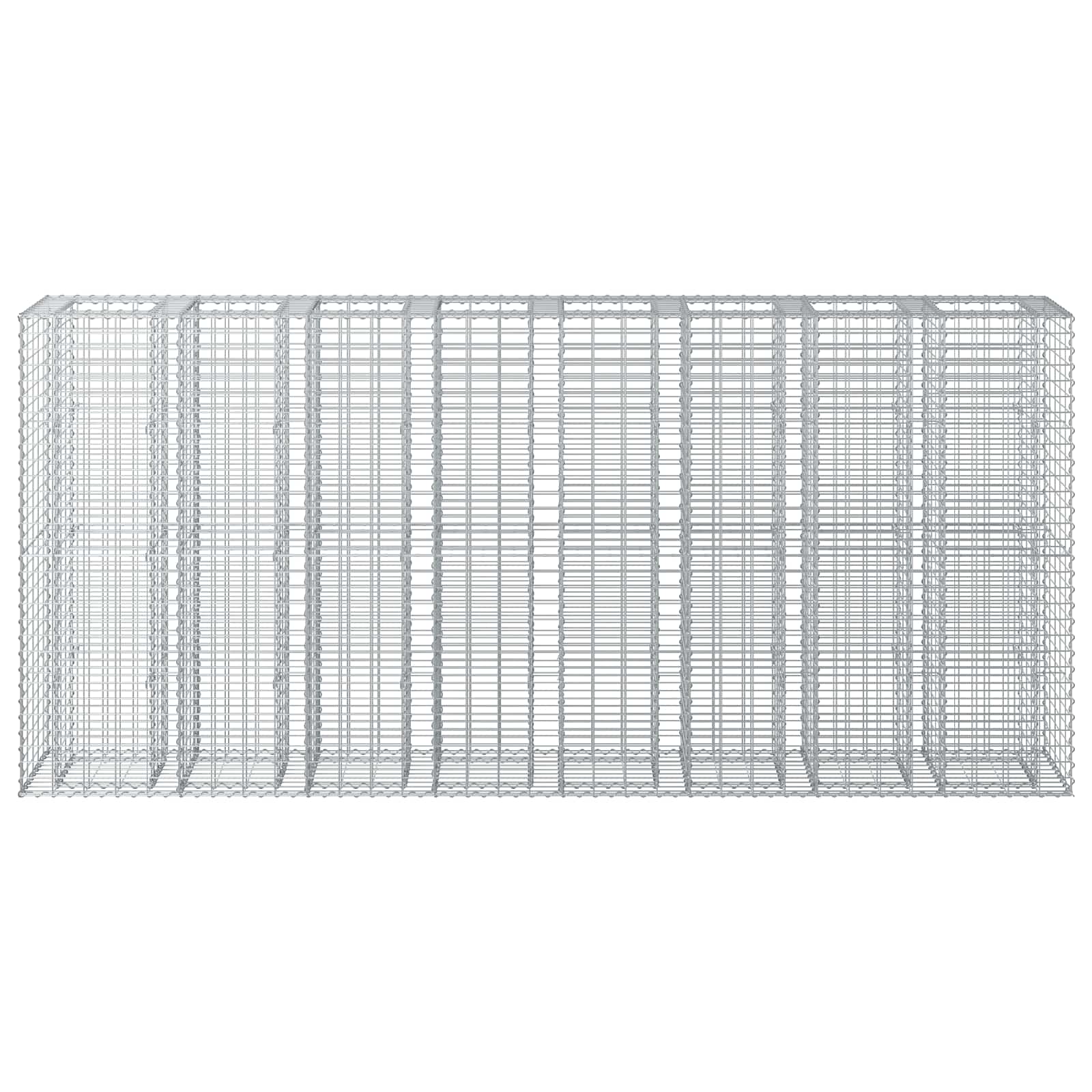 Gabionski uzdignuti krevet 4 pcs Srebrno 330 x 50 x 150 cm