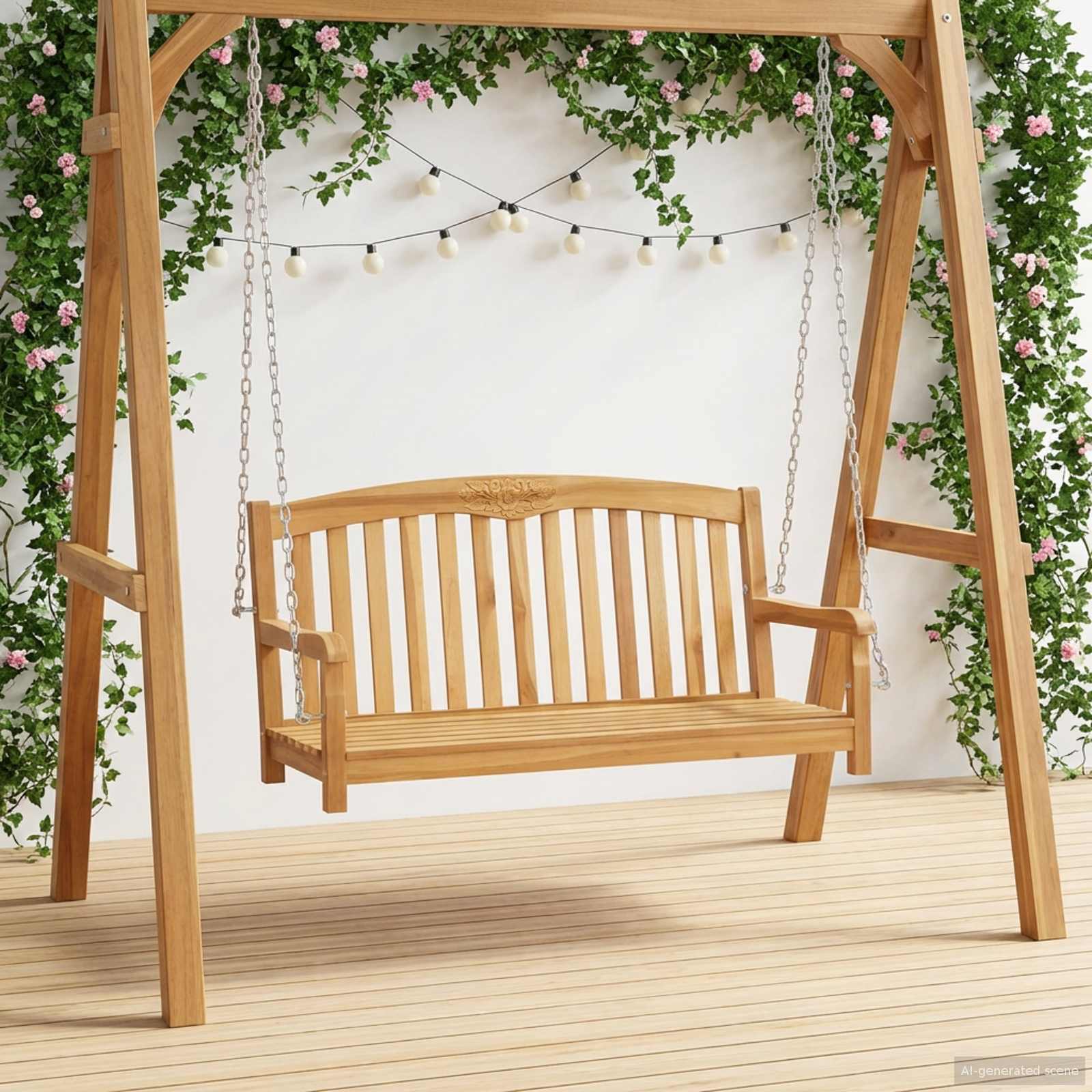 Ljuljačka Prirodna 114 x 61 x 61,5 cm Čvrsto teak drvo