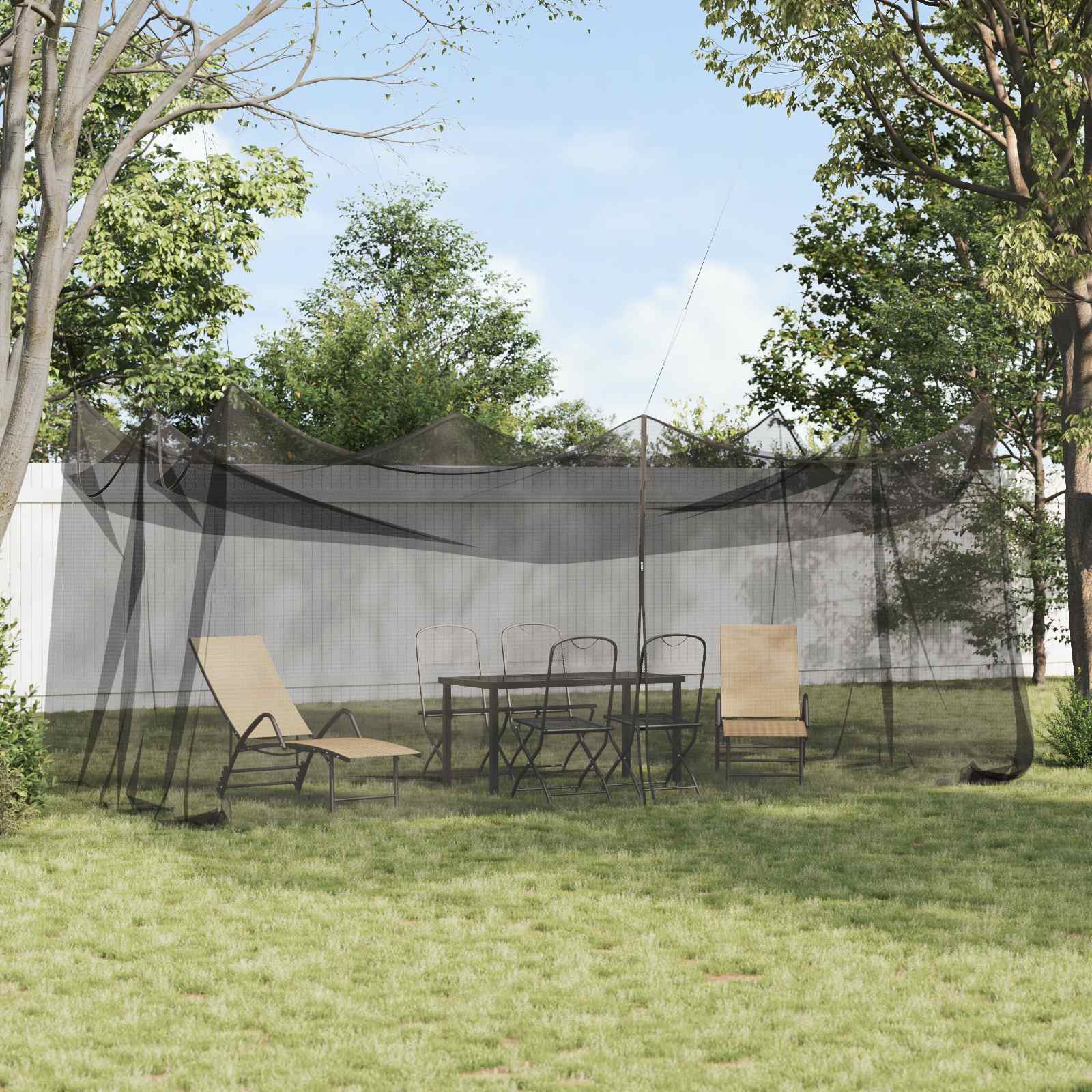 Mreža za komarce u vrtu 156 Crna 3 x 6 x 2,5 m Poliester