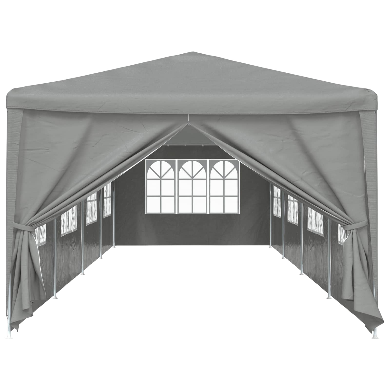 Šator za zabave 1200 x 300 x 255 cm Svjetlosiva PE i čelik