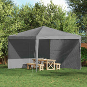 Zid šatora za zabavu 2 pcs Svjetlosiva 400 x 195 cm PE i čelik
