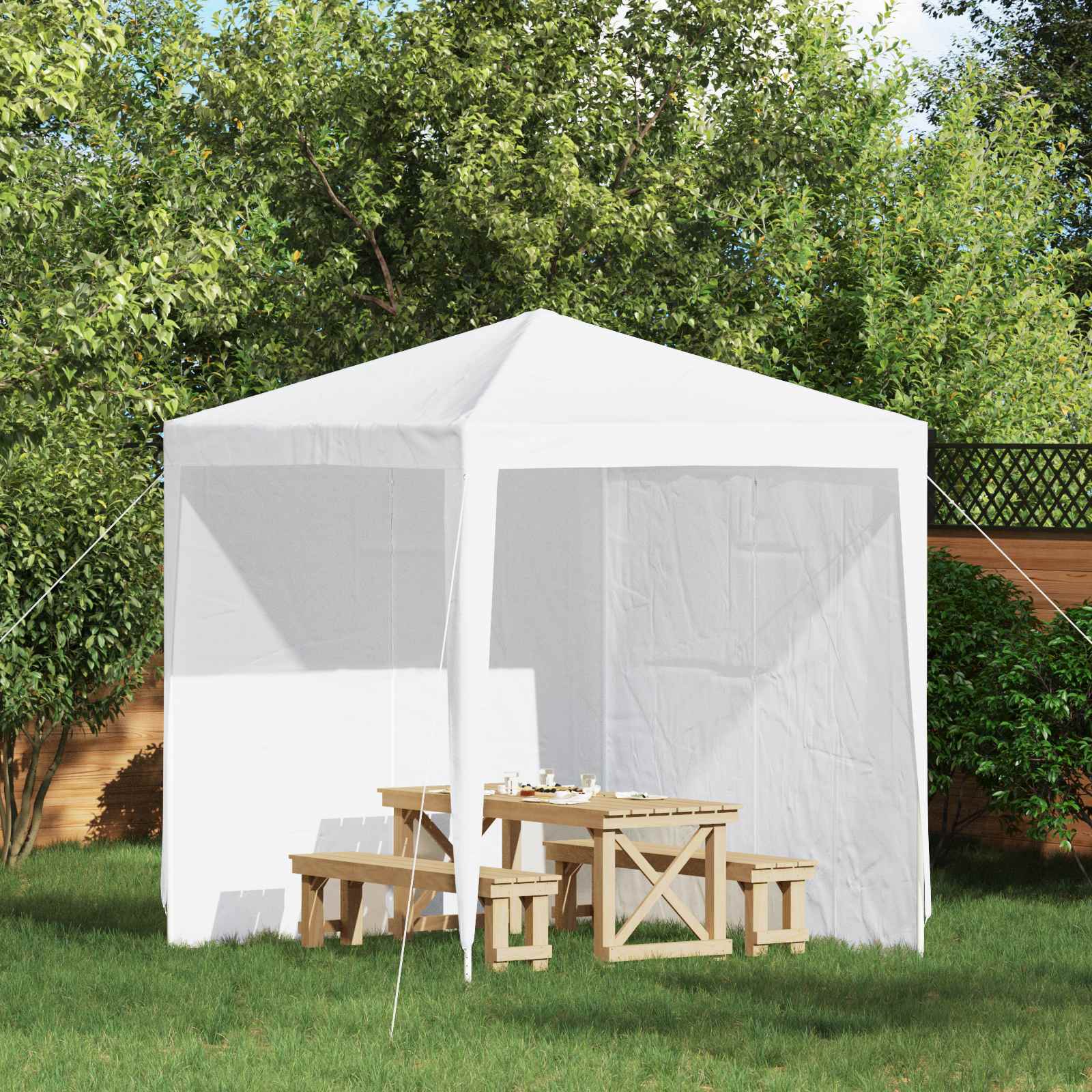 Zid šatora za zabavu 2 pcs Bijela 200 x 195 cm PE i čelik