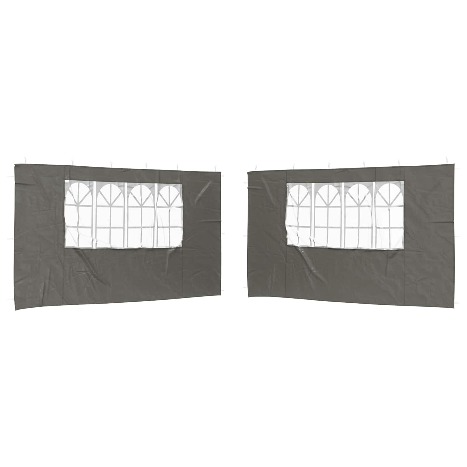 Zid šatora za zabavu 2 pcs 400 x 195 cm Antracit PE i čelik