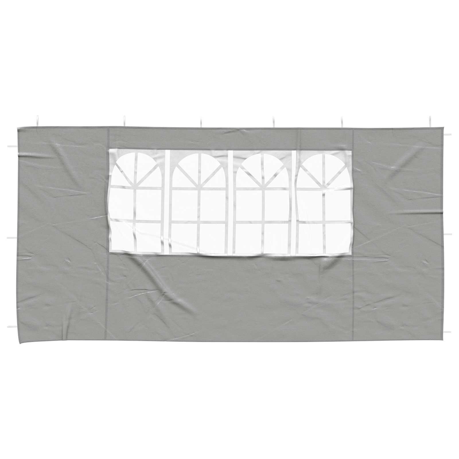Zid šatora za zabavu 2 pcs 400 x 195 cm Svjetlosiva PE i čelik