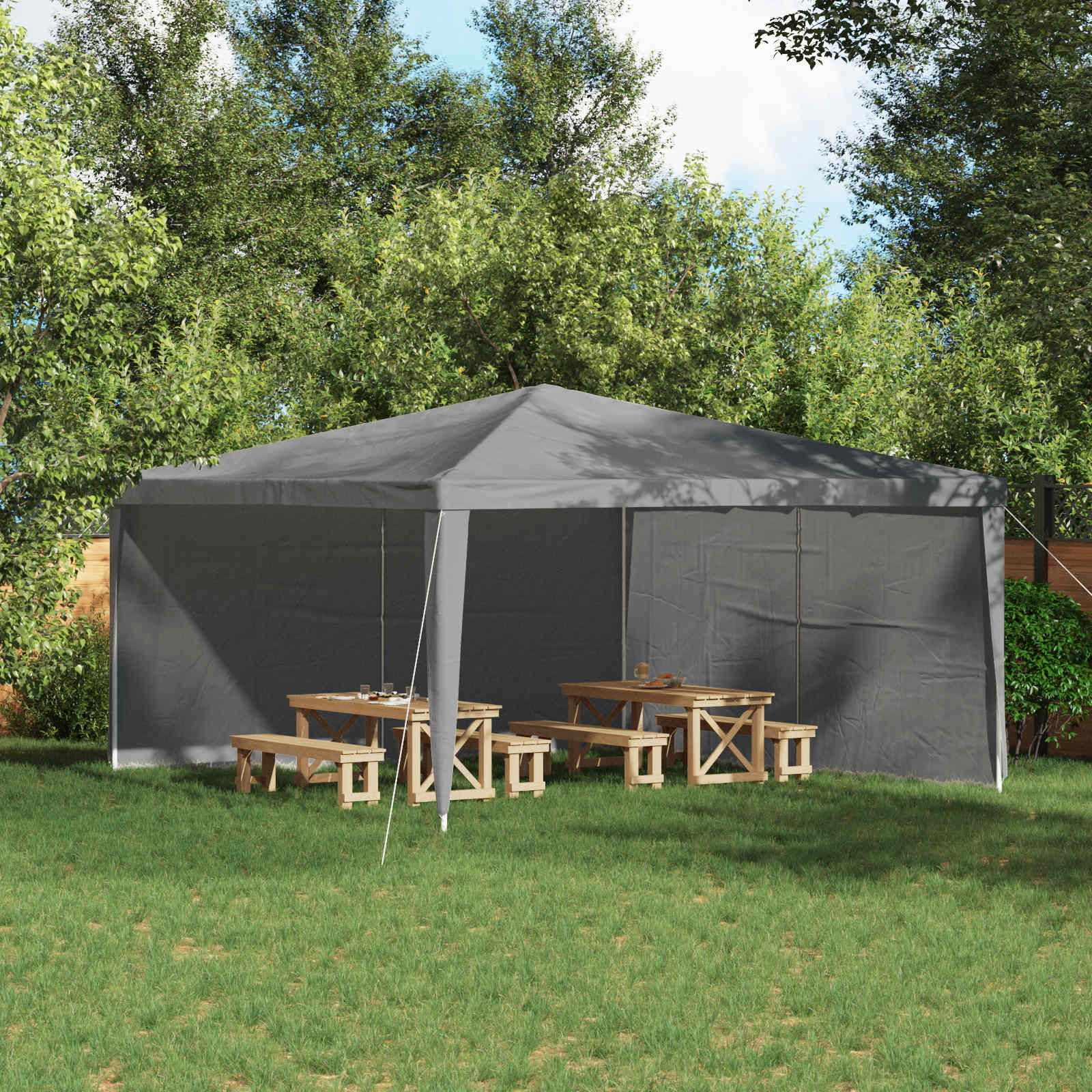 Zid šatora za zabavu 2 pcs Svijetlo siva 400 x 195 cm