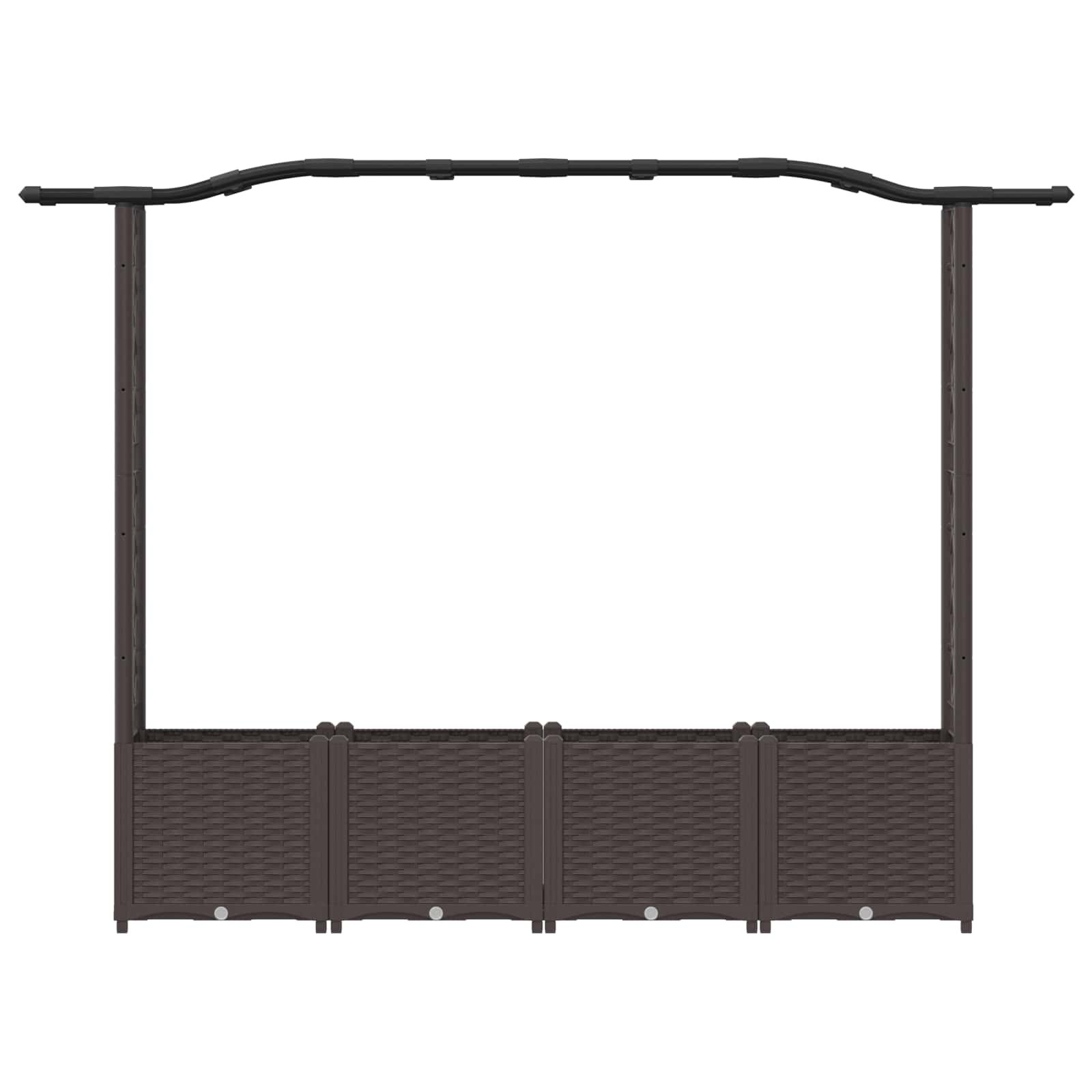 Povišeni krevet s mrežom i krovom Smeđa 204 x 40 x 141 cm PP