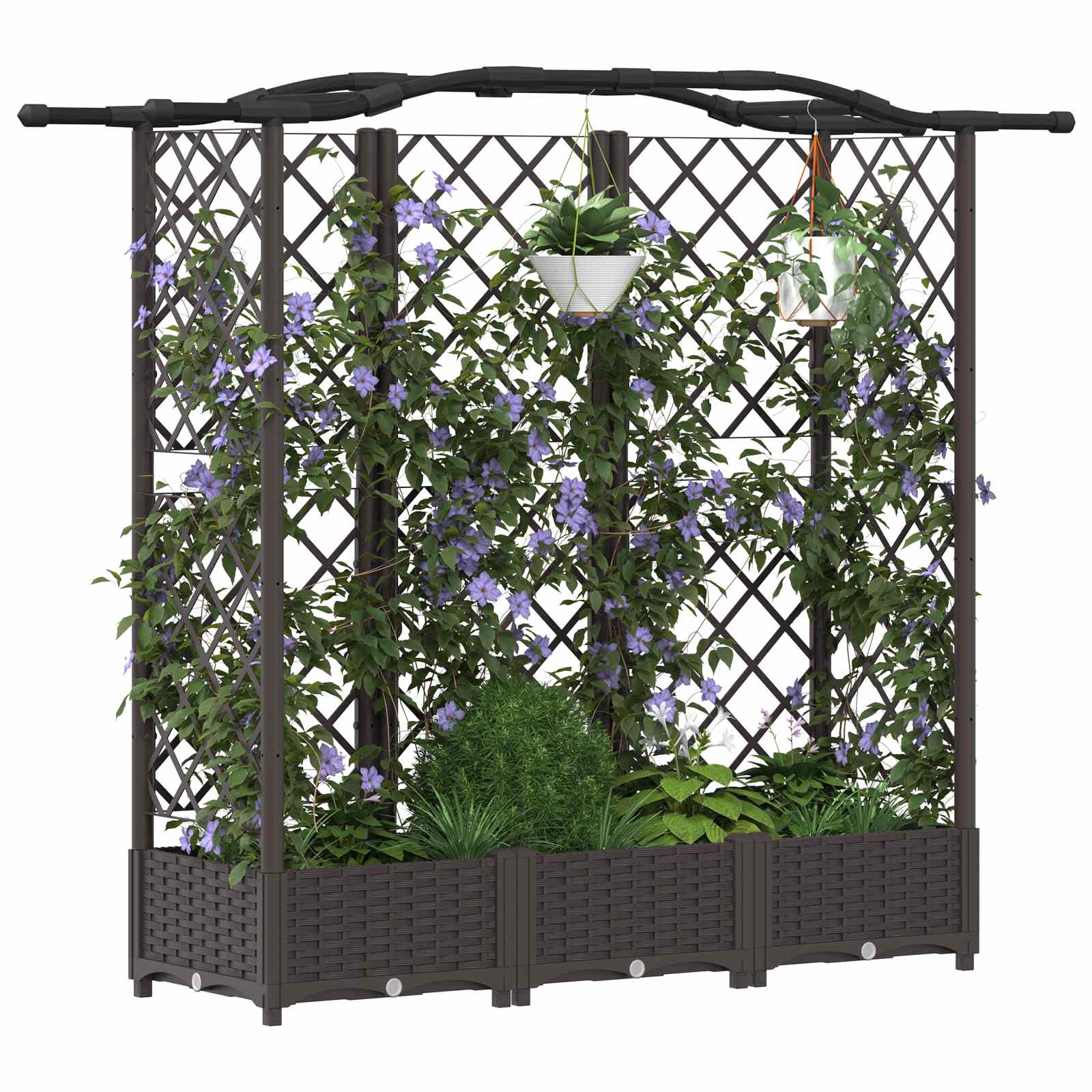 Povišeni krevet s mrežom i krovom Smeđa 163 x 40 x 126 cm PP
