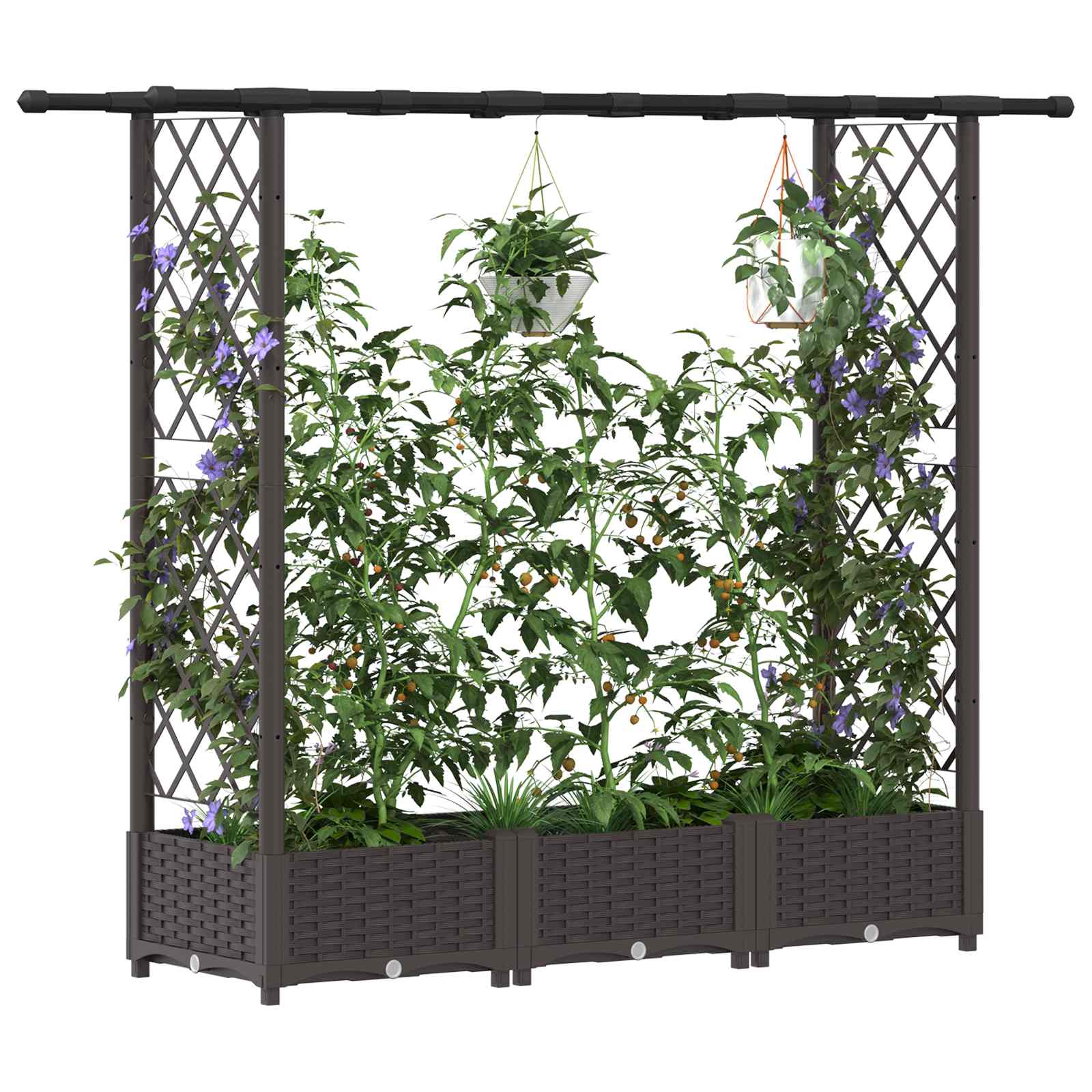Povišeni krevet s mrežom i krovom Smeđa 164 x 40 x 123 cm PP