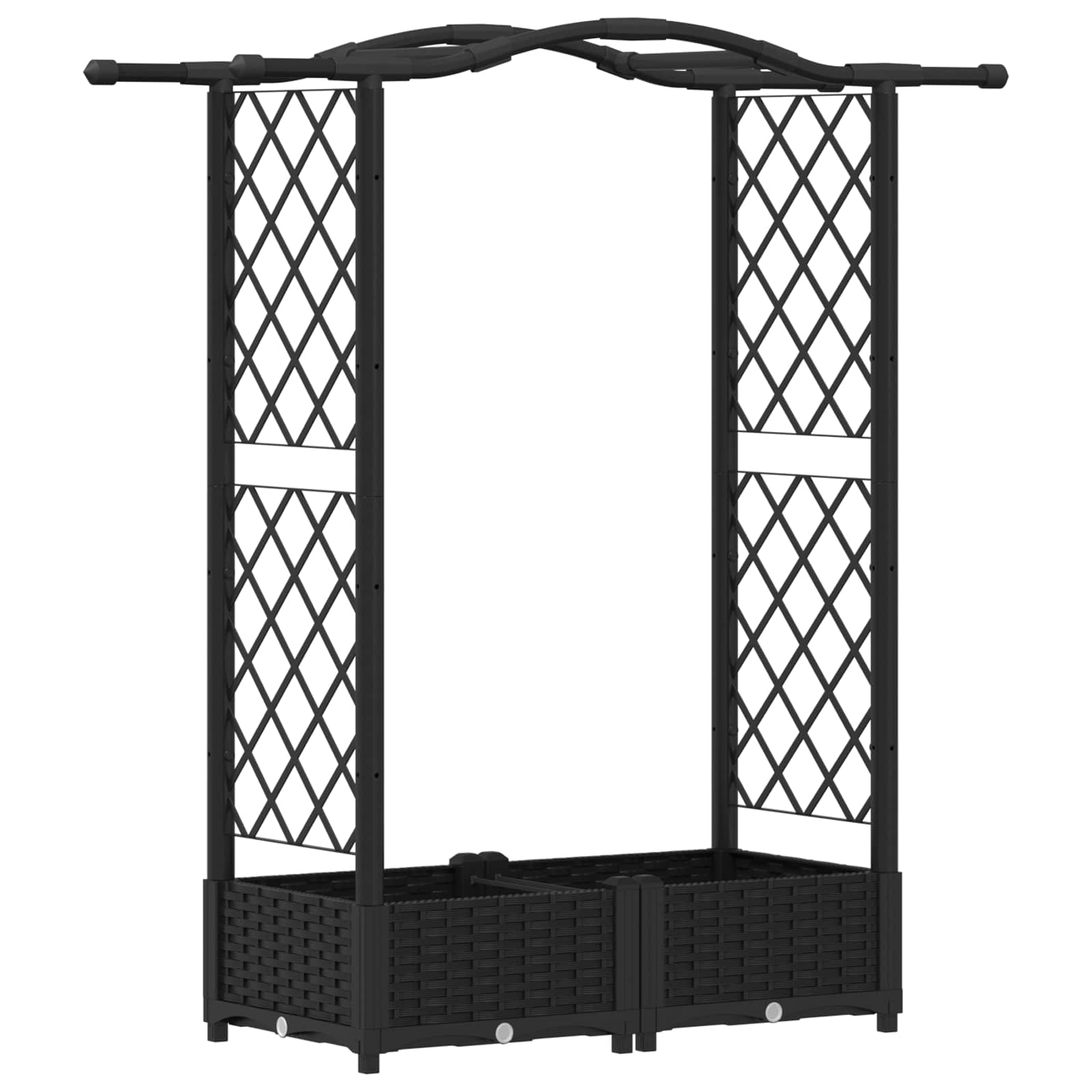 Povišeni krevet s mrežom i krovom Crna 124 x 40 x 125 cm PP