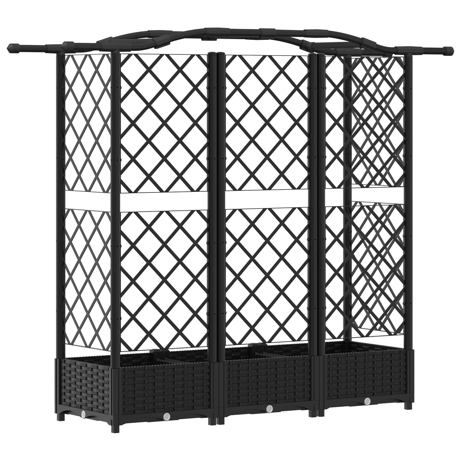 Povišeni krevet s mrežom i krovom Crna 163 x 40 x 126 cm PP
