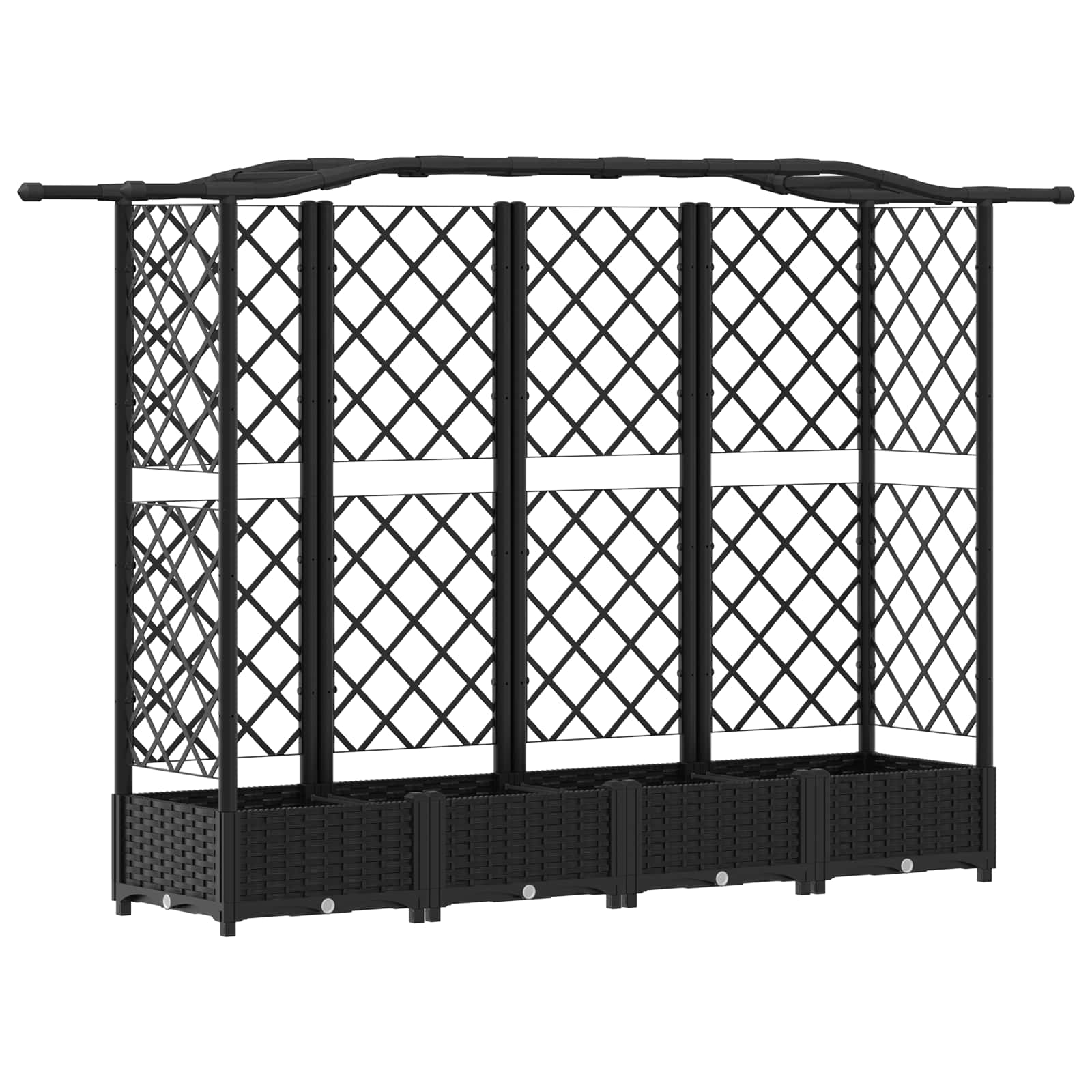 Povišeni krevet s mrežom i krovom Crna 203,5 x 40 x 125 cm PP