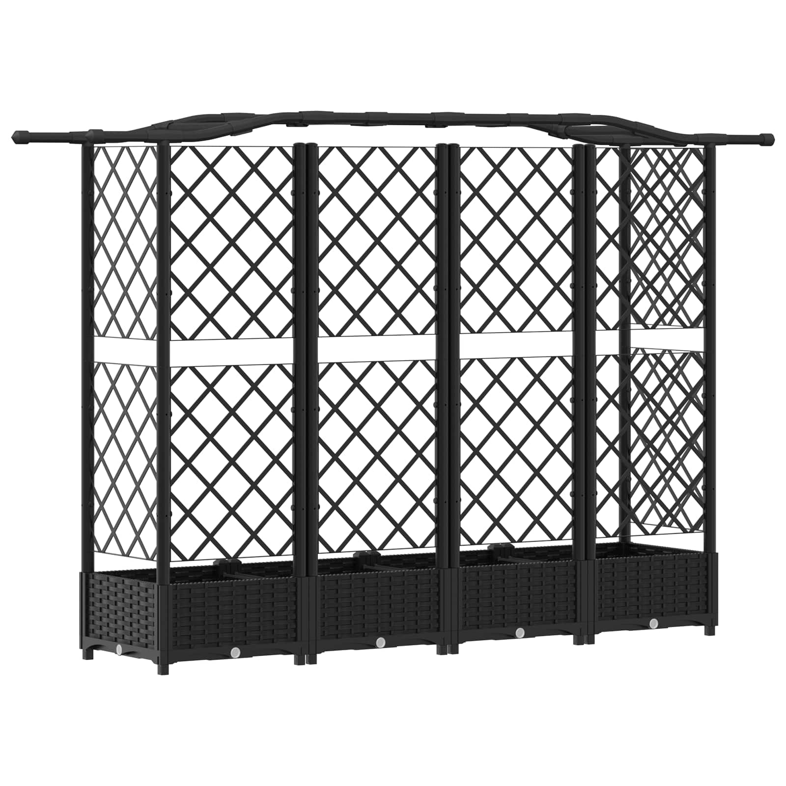 Povišeni krevet s mrežom i krovom Crna 203,5 x 40 x 125 cm PP