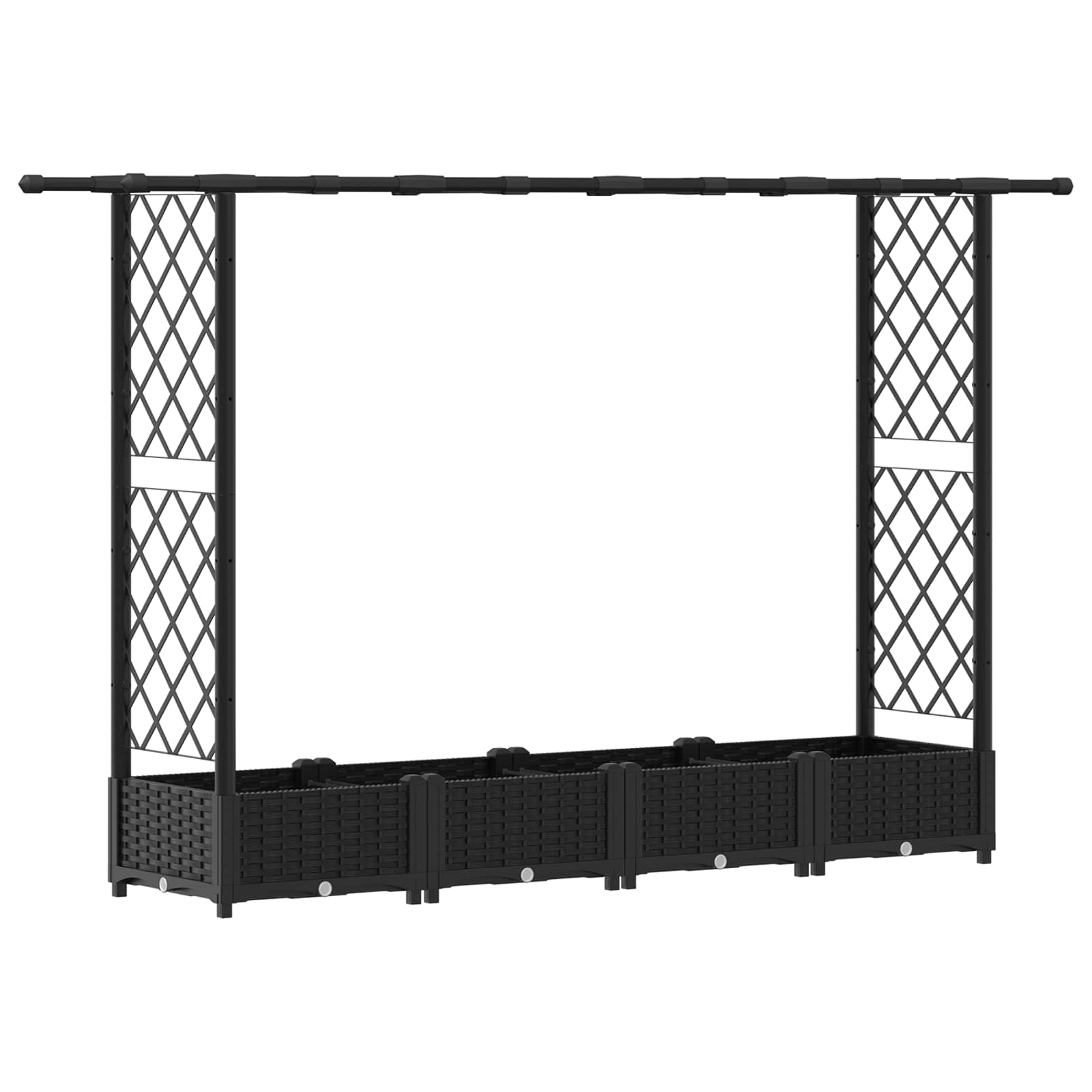 Povišeni krevet s mrežom i krovom Crna 203 x 40 x 123 cm PP