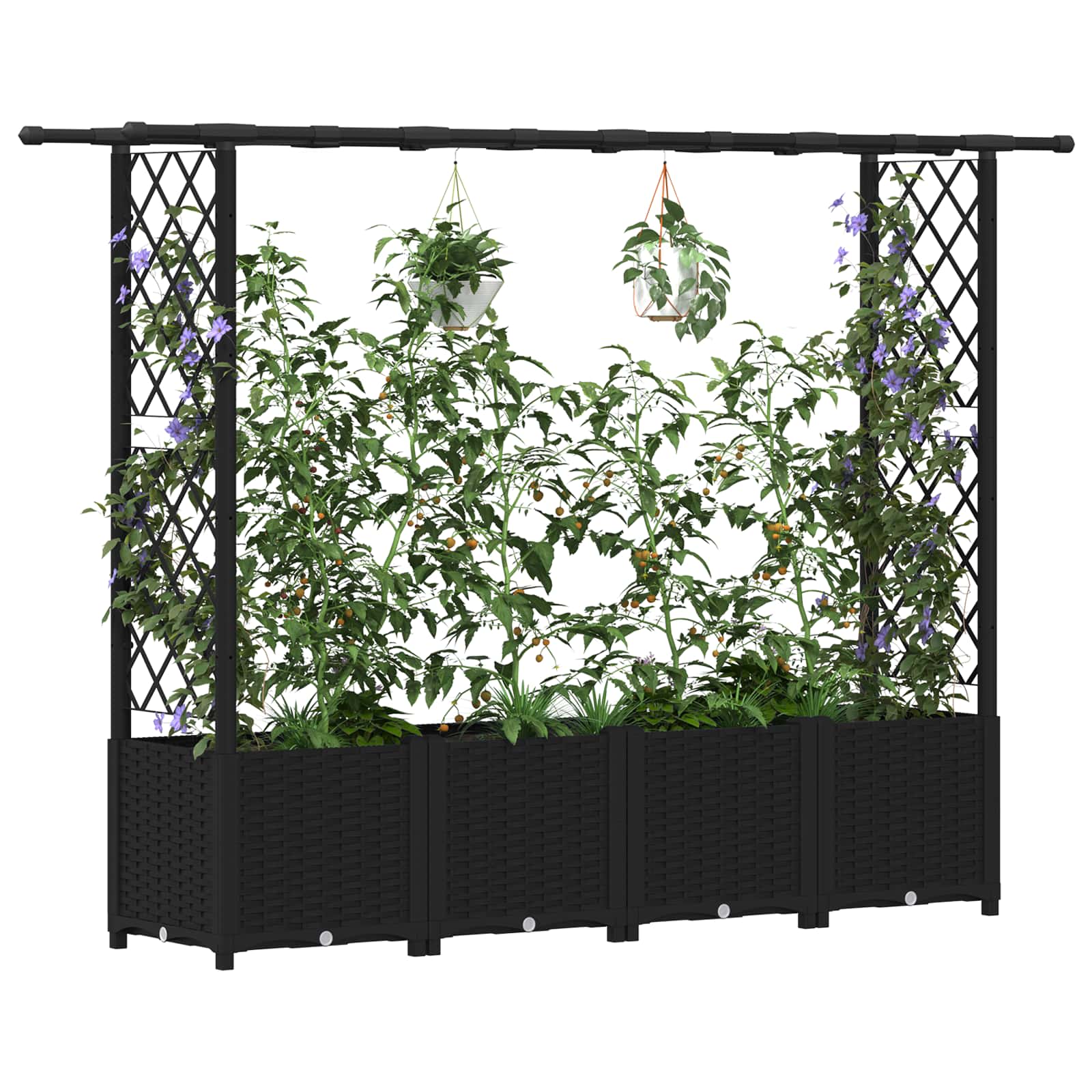 Povišeni krevet s mrežom i krovom Crna 203 x 40 x 138 cm PP