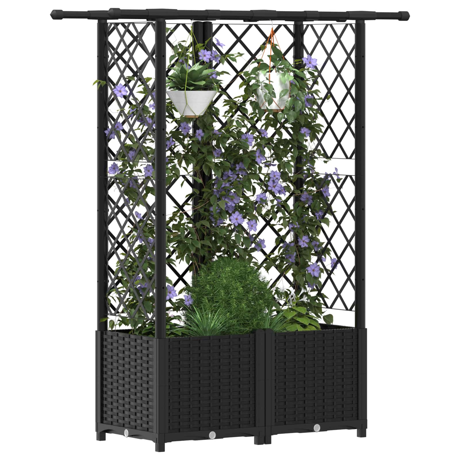 Povišeni krevet s mrežom i krovom Crna 124 x 40 x 138 cm PP