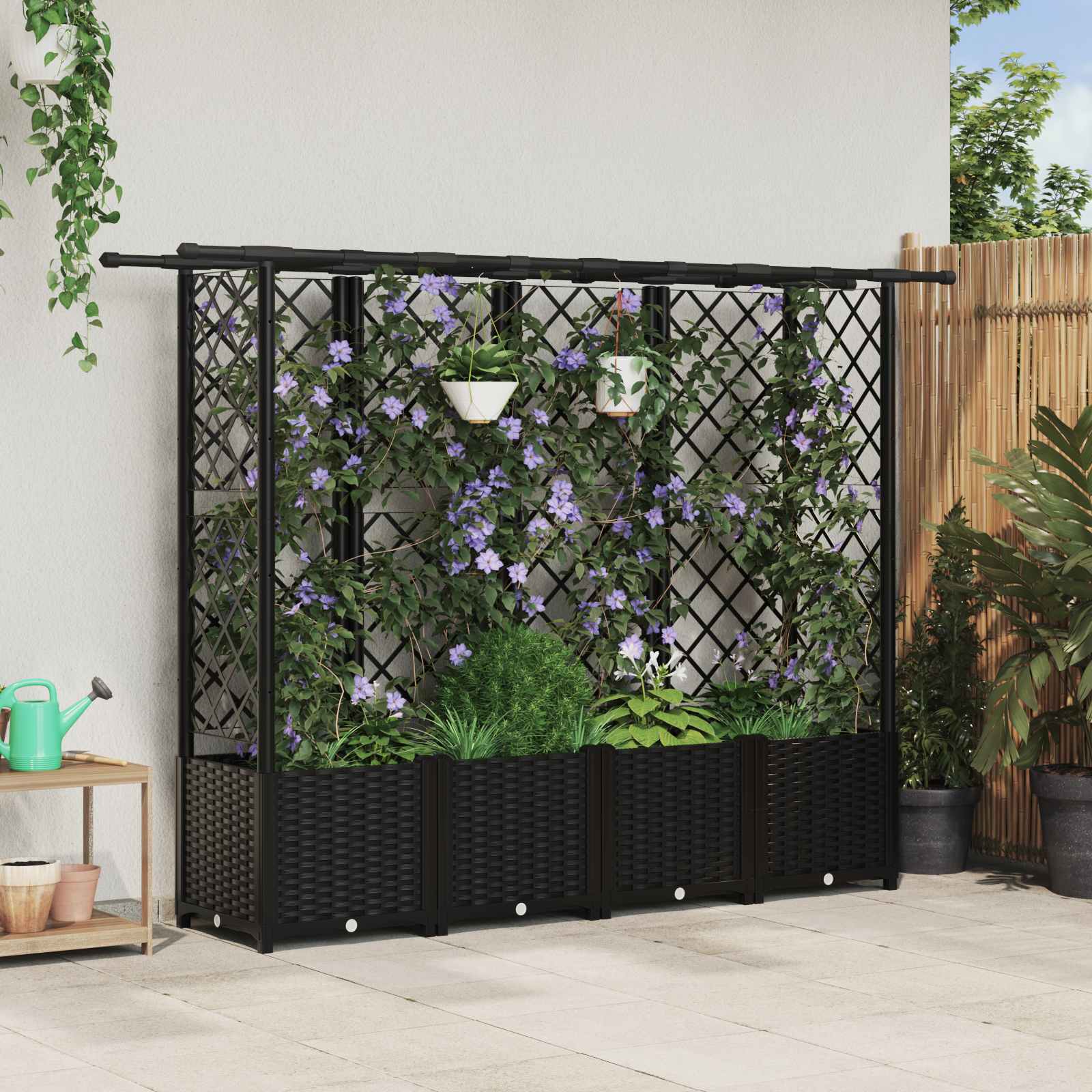 Povišeni krevet s mrežom i krovom Crna 202 x 40 x 138 cm PP