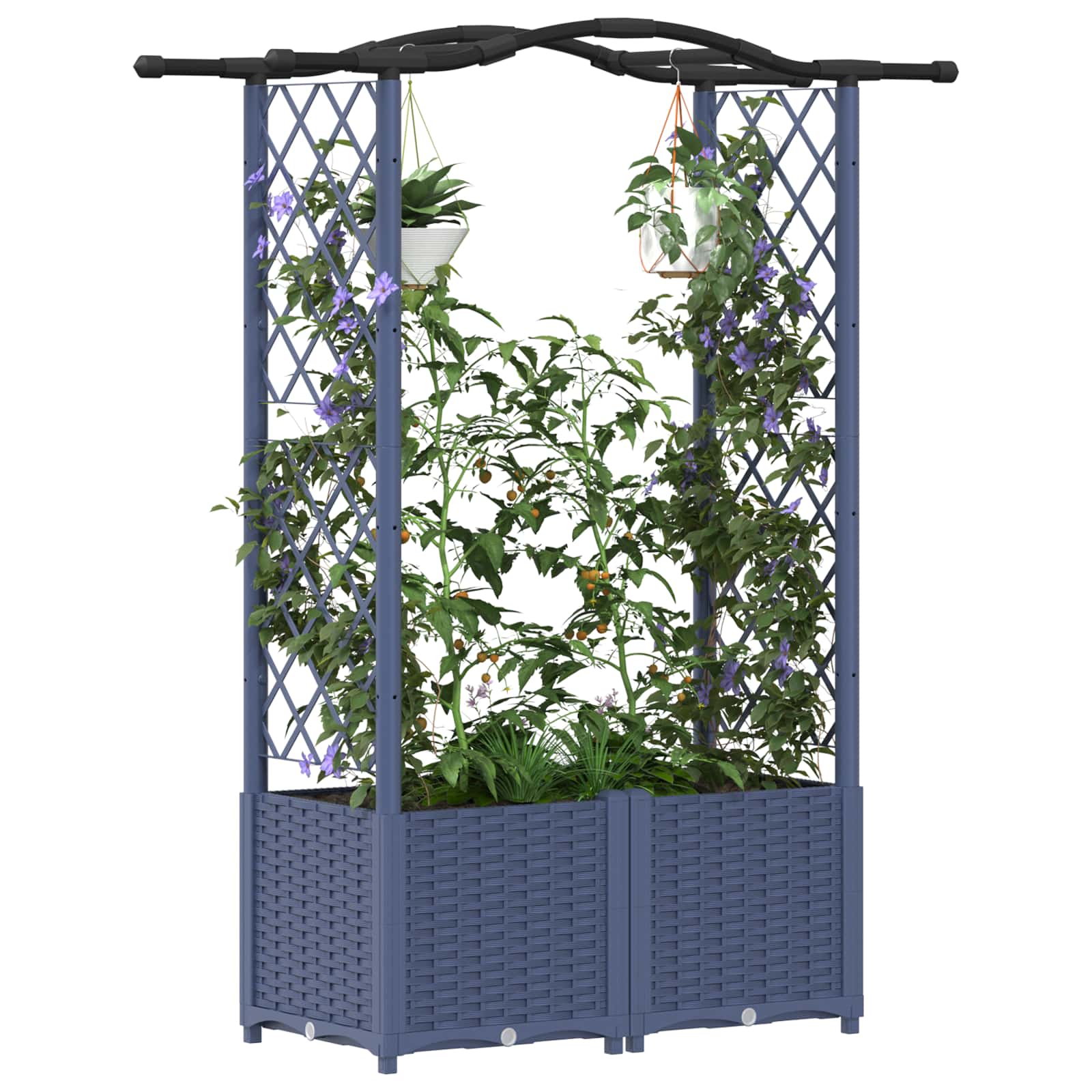 Povišeni krevet s mrežom i krovom Sivi 125 x 40 x 138 cm PP