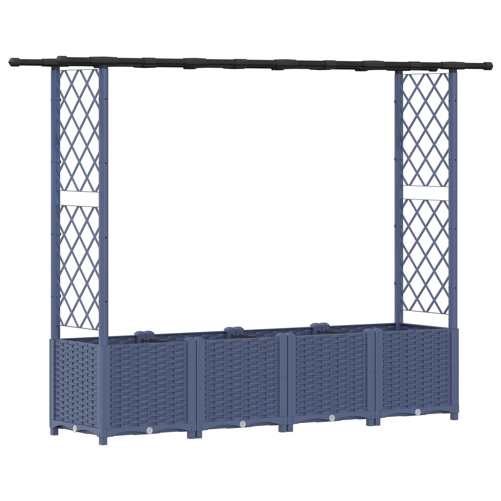 Povišeni krevet s mrežom i krovom Siva 203 x 40 x 138 cm PP