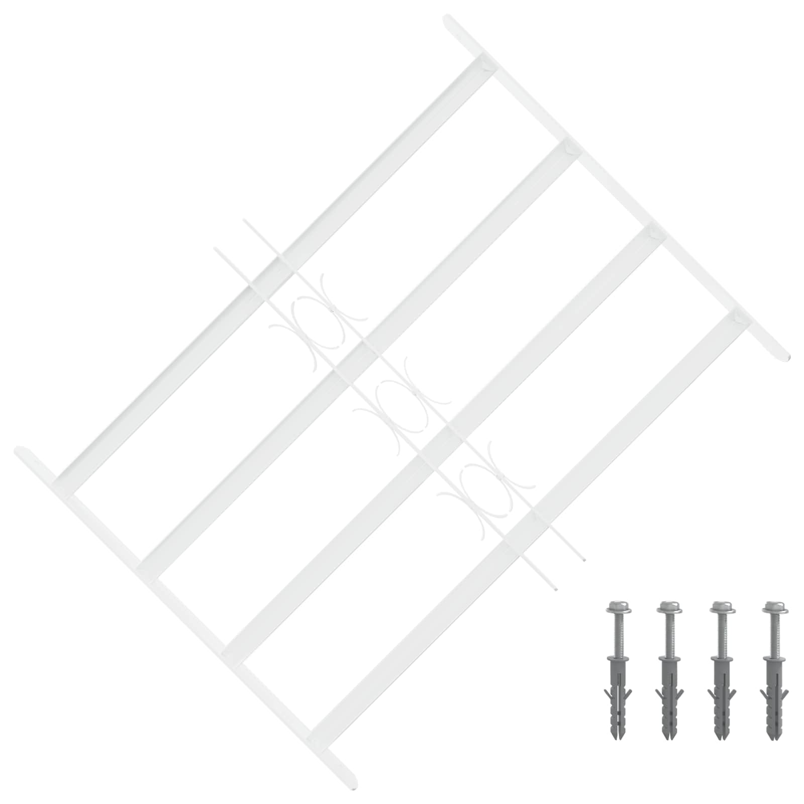 Sigurnosna rešetka za prozore s 4 poprečne šipke 3 pcs 43-74 cm
