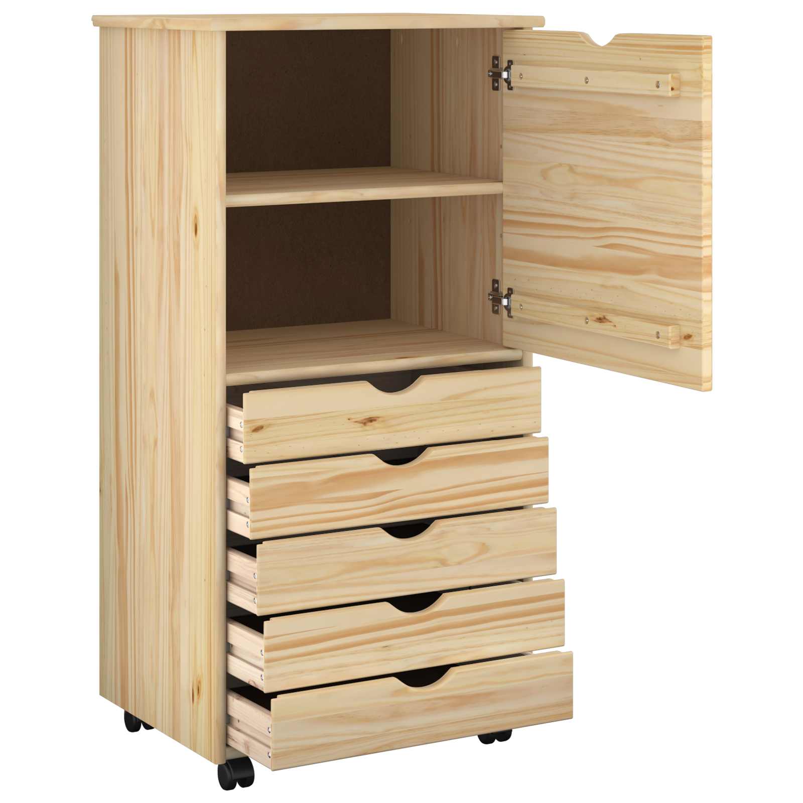 Mobilni ormar Smeđa 53 x 39 x 103 cm Čvrsto borovo drvo