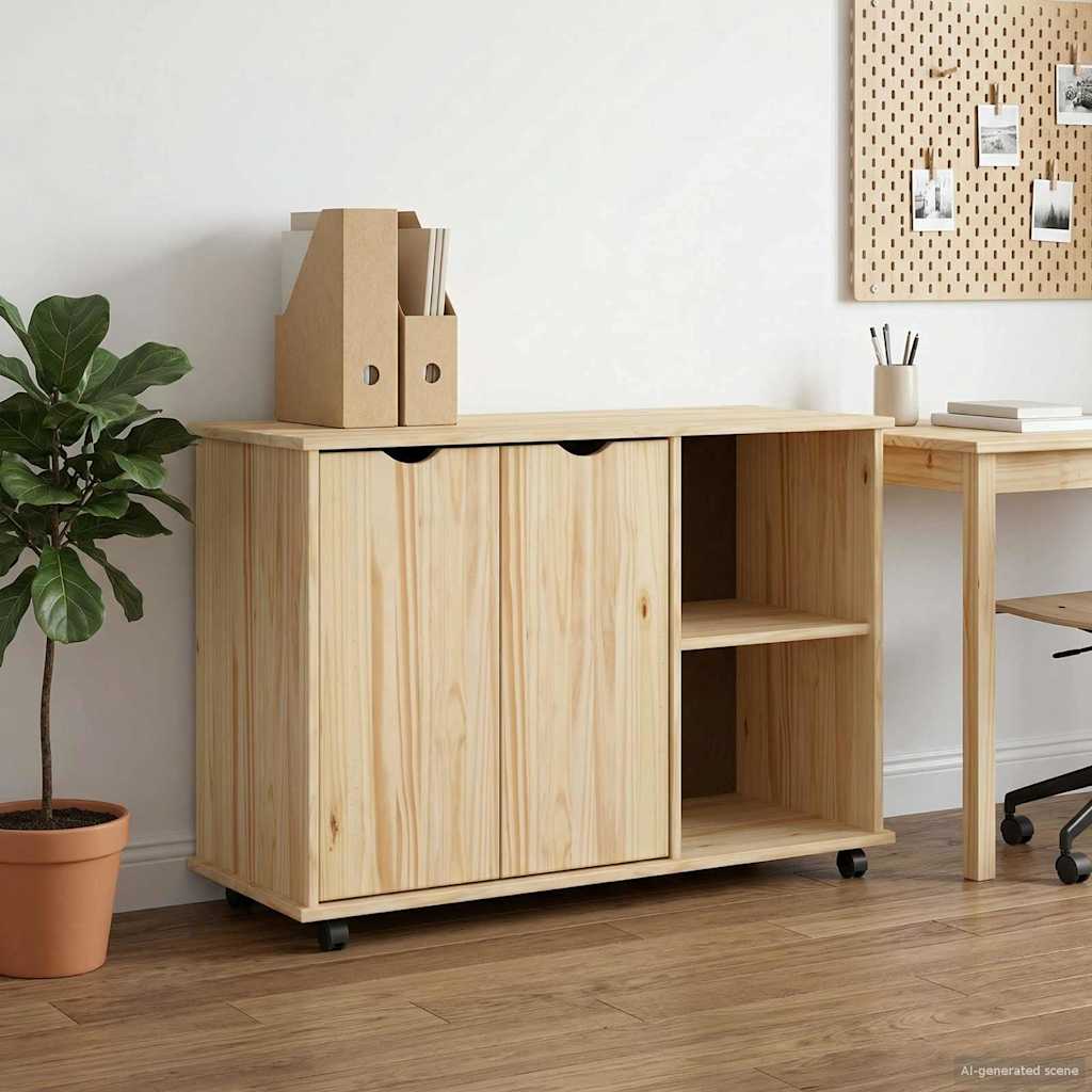 Mobilni ormar Smeđa 100 x 39 x 65,5 cm Čvrsto borovo drvo