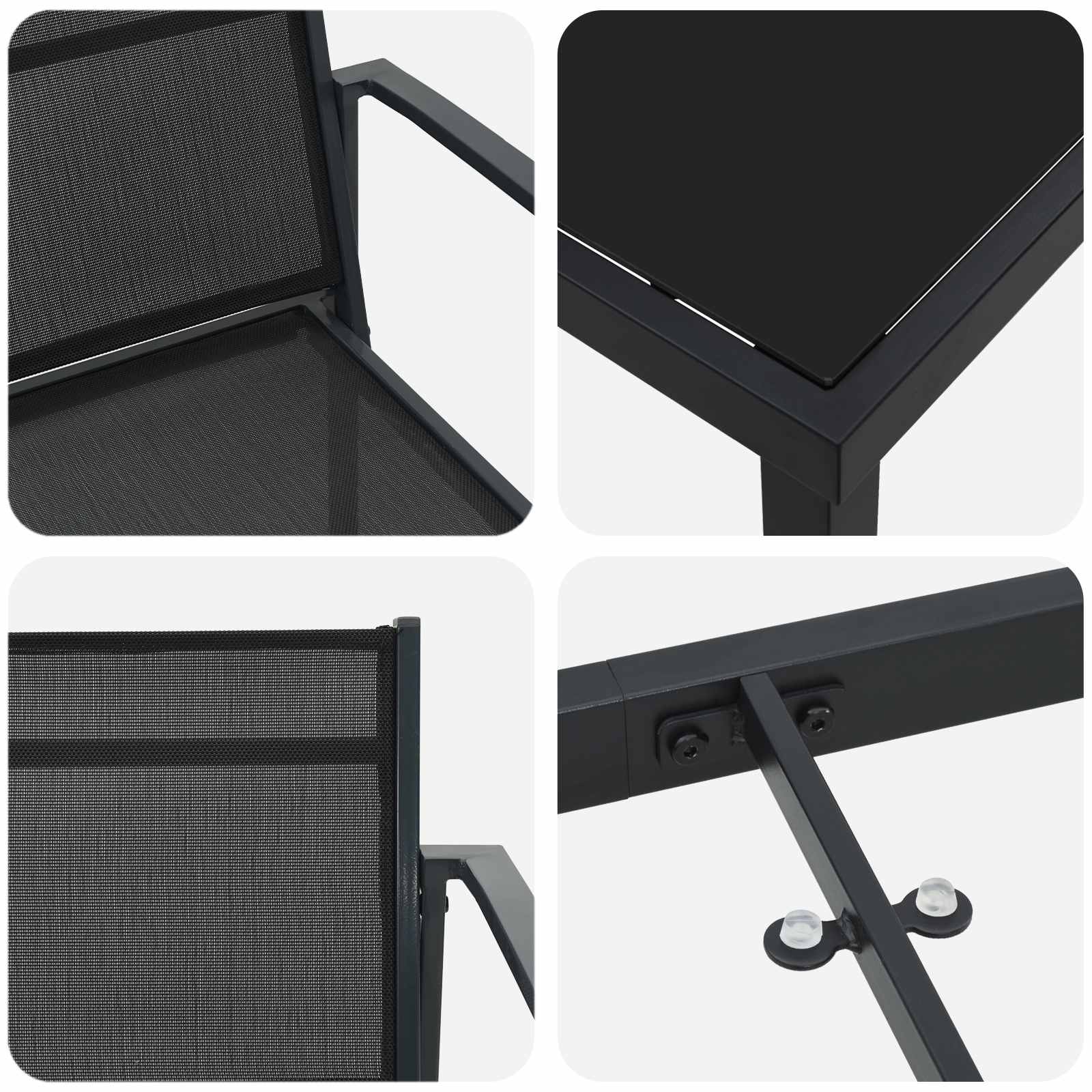 Set vanjskog namještaja 3 pcs Crna i antracit 80 x 80 x 73 cm