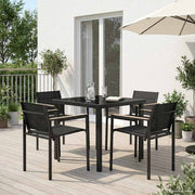 Set vanjskog namještaja 5 pcs Crna i antracit 80 x 80 x 73 cm