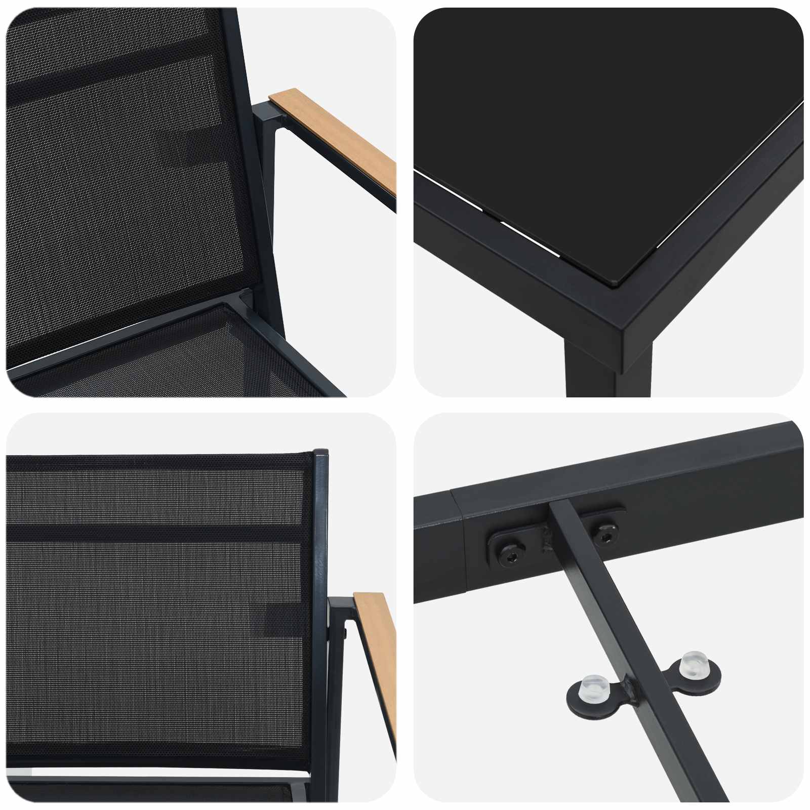 Set vanjskog namještaja 5 pcs Crna i antracit Tekstilen