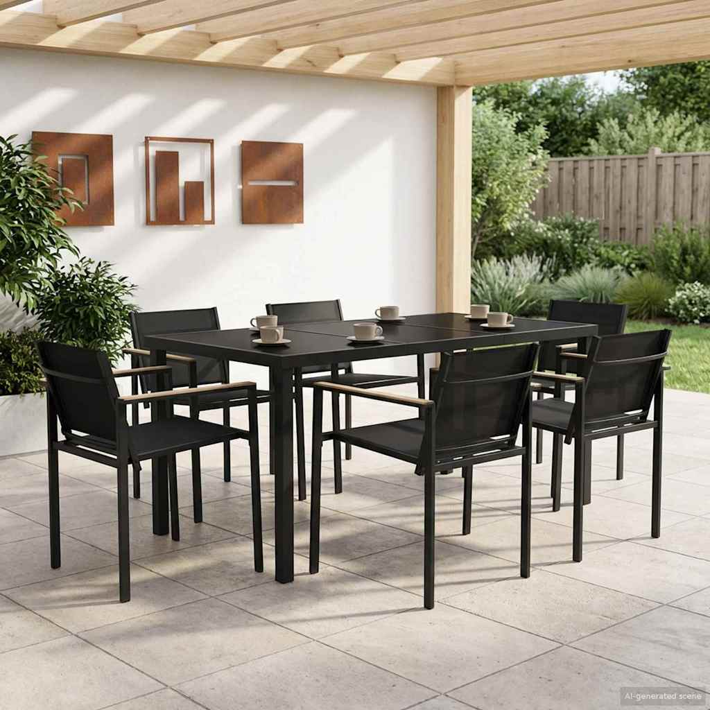 Set vanjskog namještaja 7 pcs Crna i antracit 160 x 80 x 73 cm