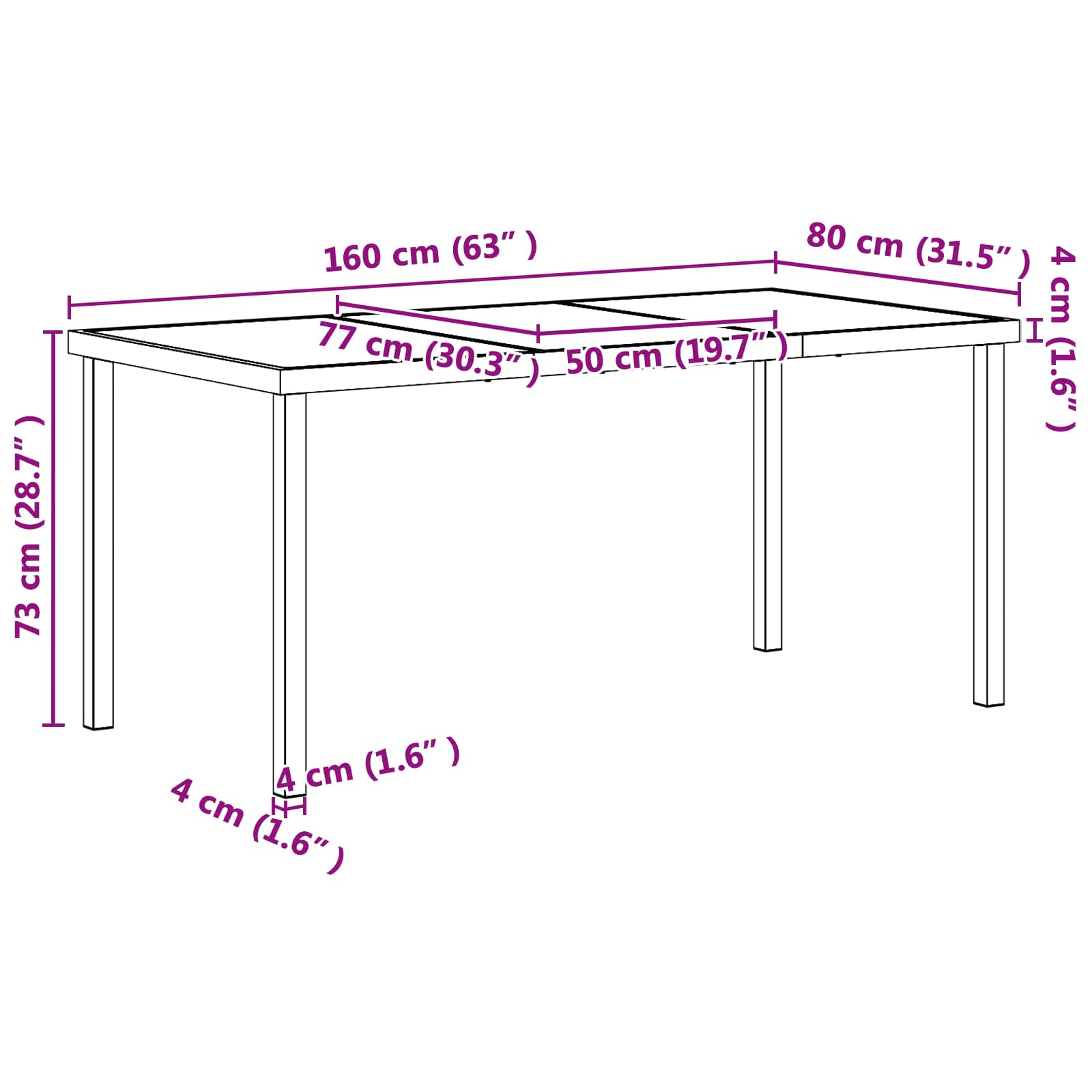 Set vanjskog namještaja 7 pcs Crna i antracit 160 x 80 x 73 cm