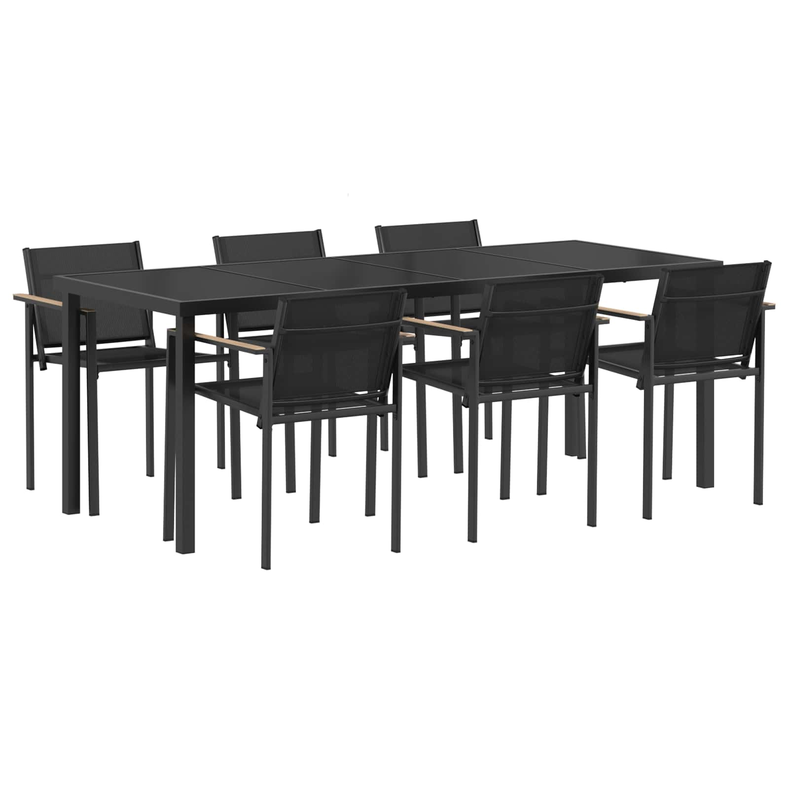 Set vanjskog namještaja 7 pcs Crna i antracit Tekstilen