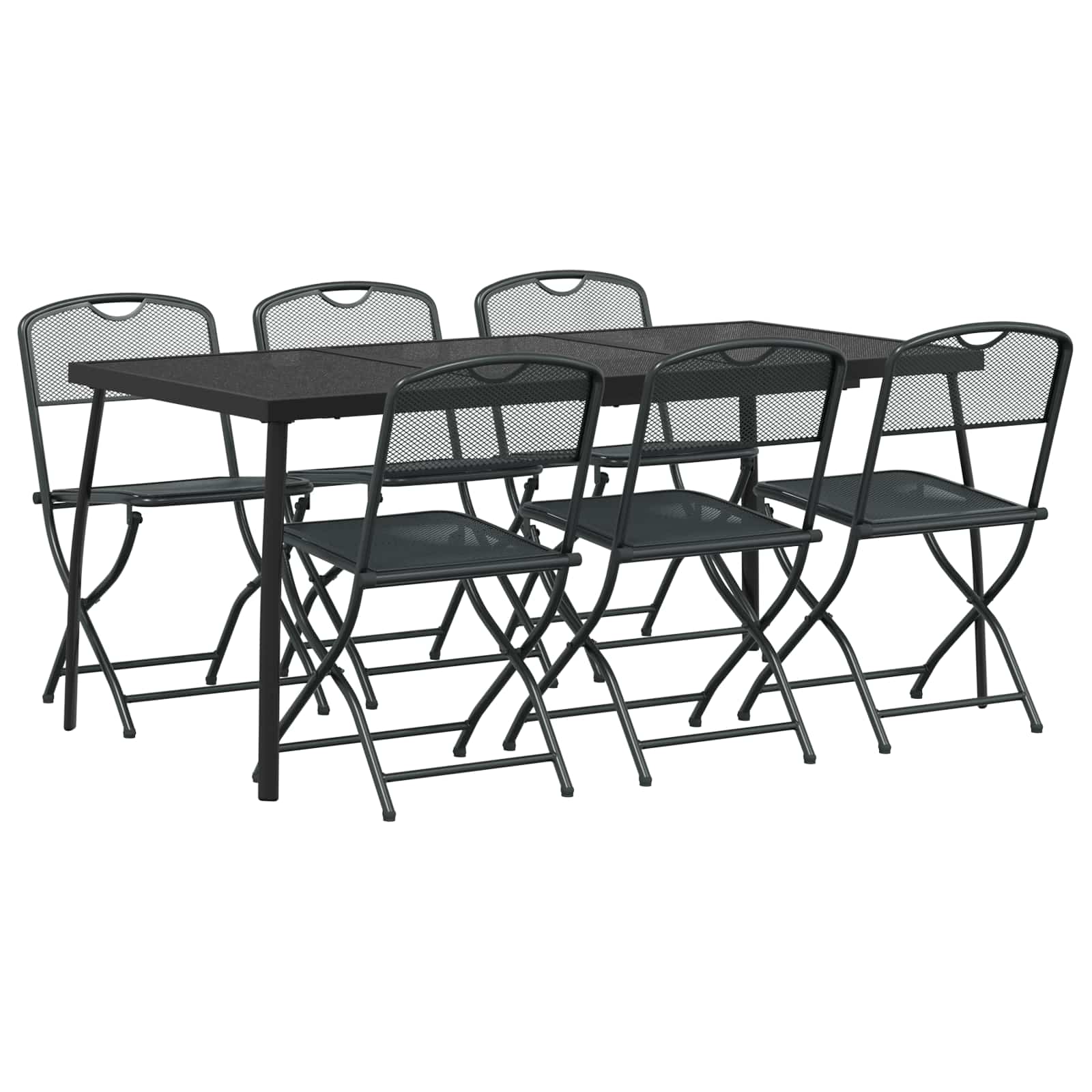 Set vanjskog namještaja 7 pcs Antracit Željezo i čelik
