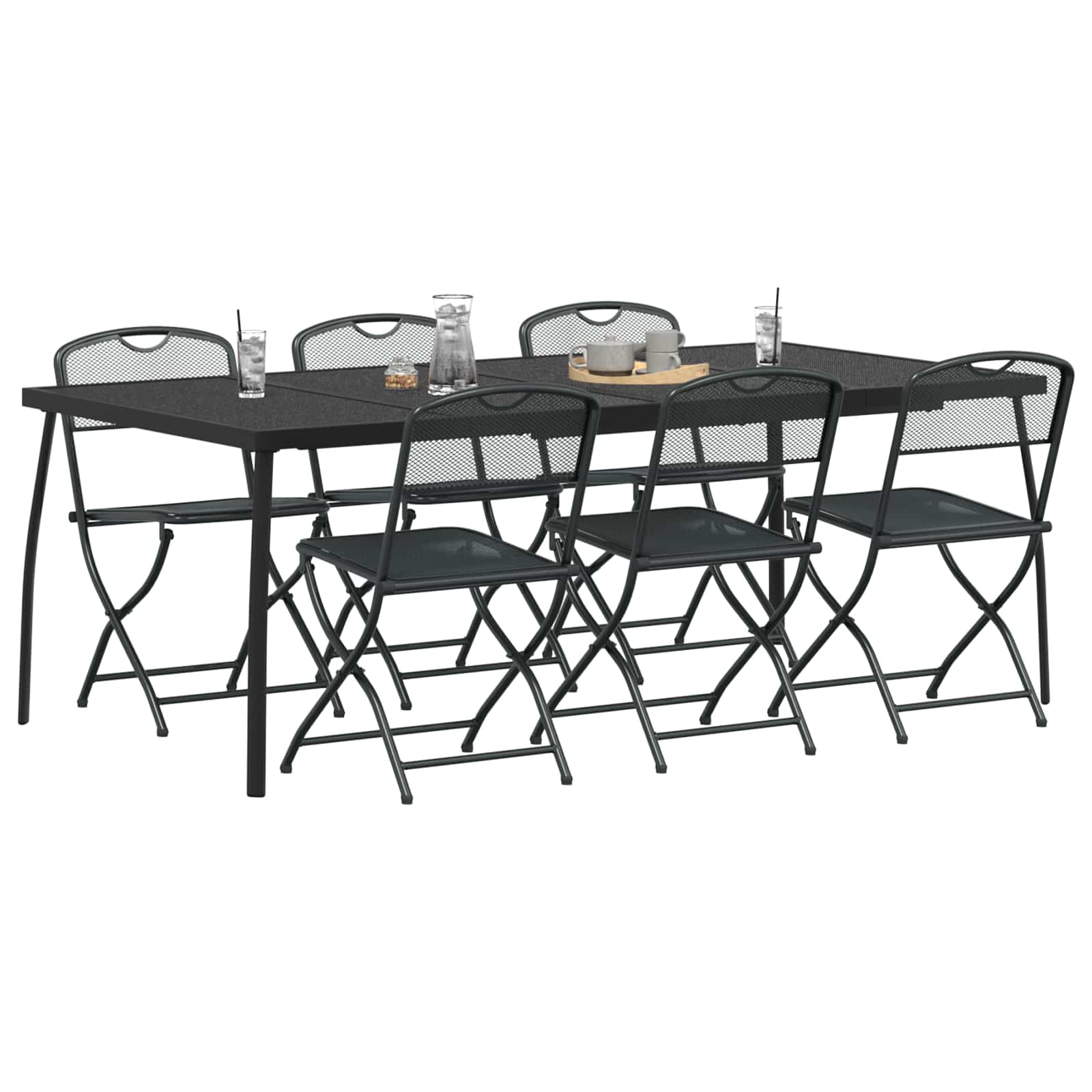 Set vanjskog namještaja 7 pcs Antracit Željezo i čelik