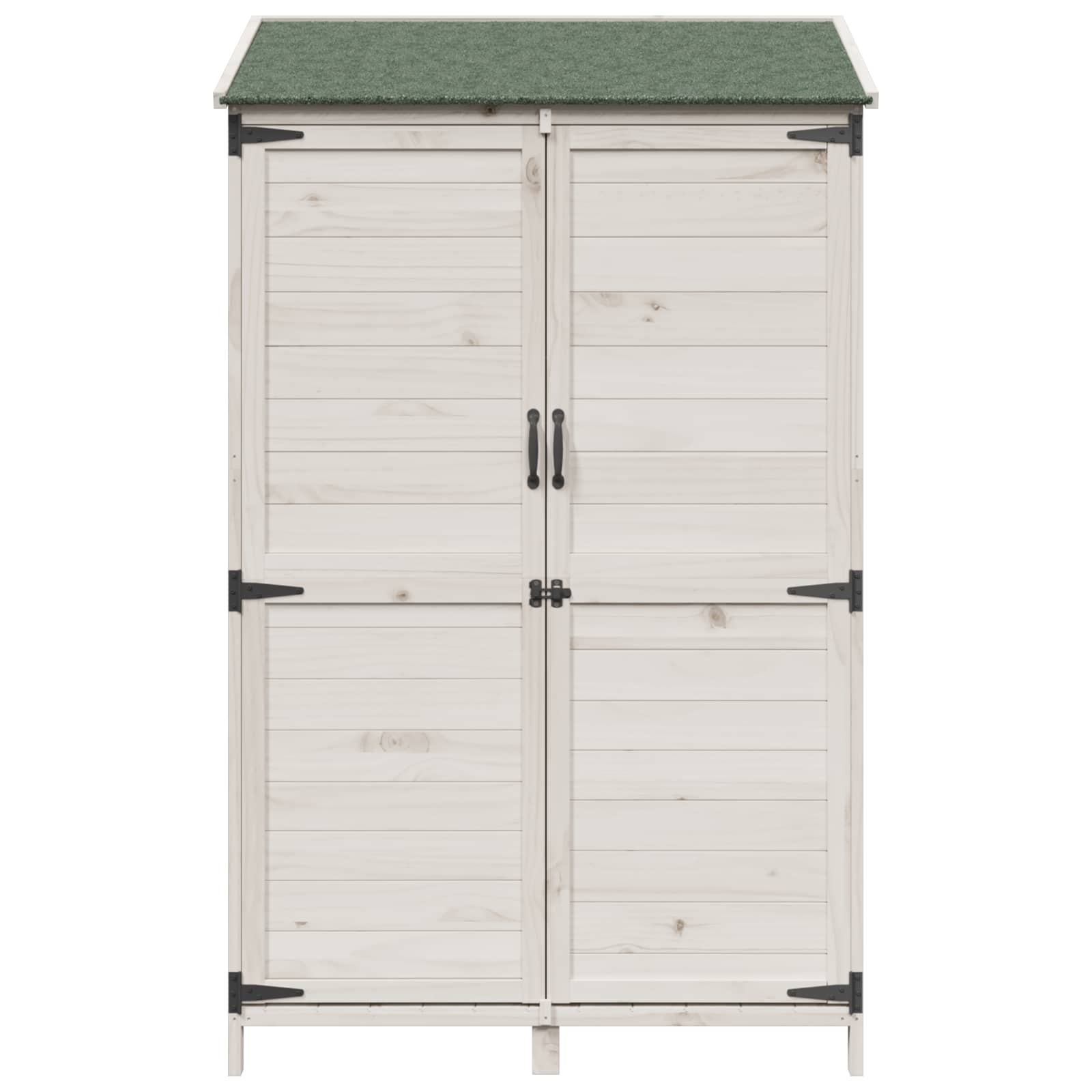 Vrtna Šupa s krovom Bijela 106,5 x 56 x 176 cm Čvrsto drvo jele
