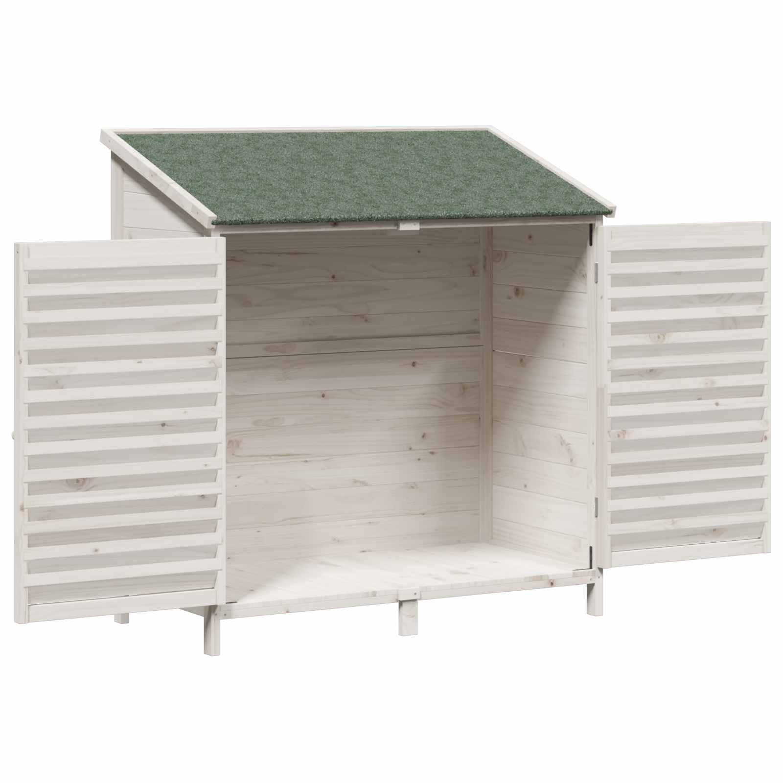 Vrtna Šupa s krovom Bijela 106 x 56 x 113,5 cm Čvrsto drvo jele