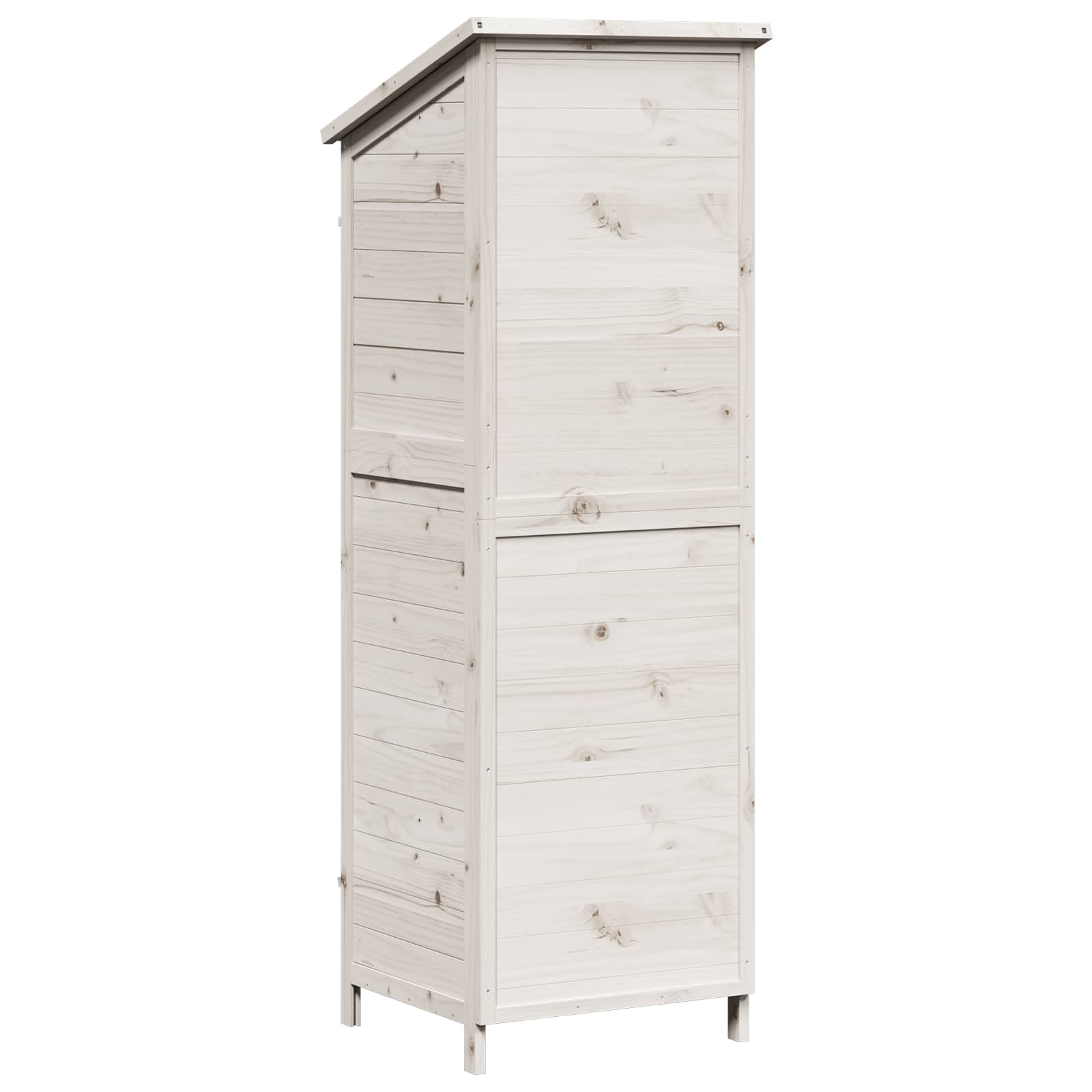 Vrtna Šupa s krovom Bijela 59 x 56 x 176 cm Čvrsto drvo jele