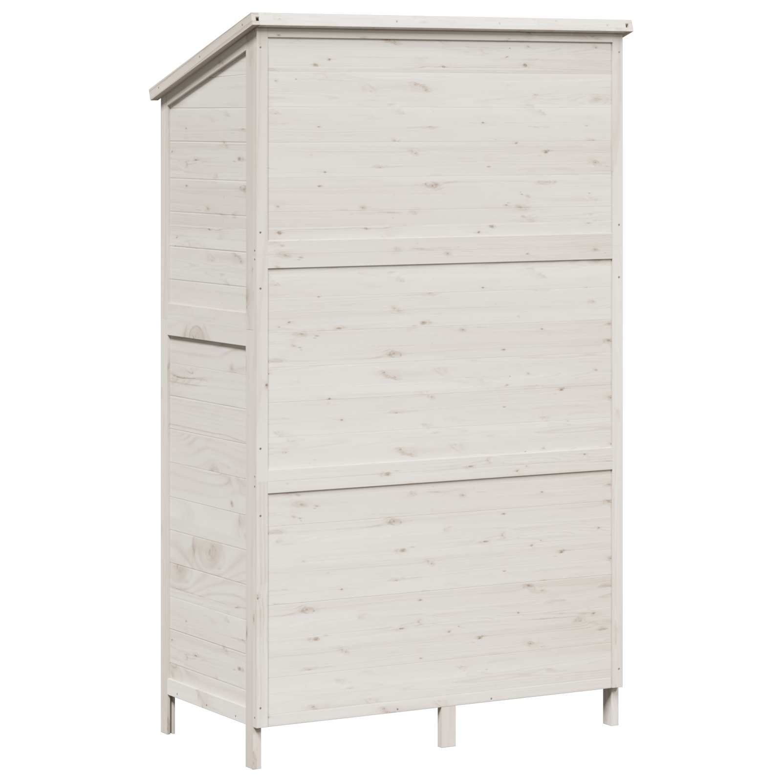 Vrtna Šupa s krovom Bijela 106 x 56 x 176,5 cm Čvrsto drvo jele