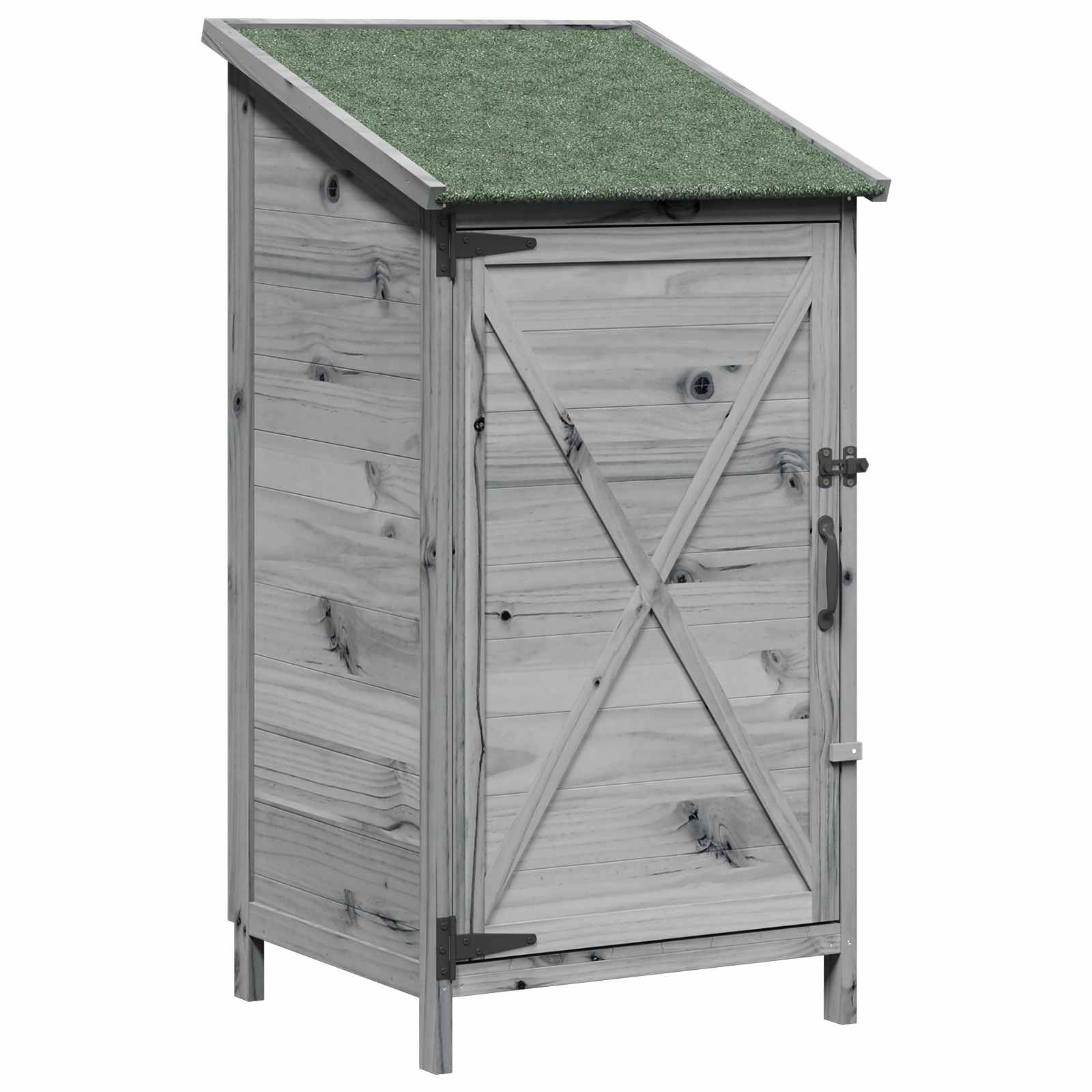 Vrtna Šupa s krovom Siva 59,5 x 56 x 113,5 cm Čvrsto drvo jele