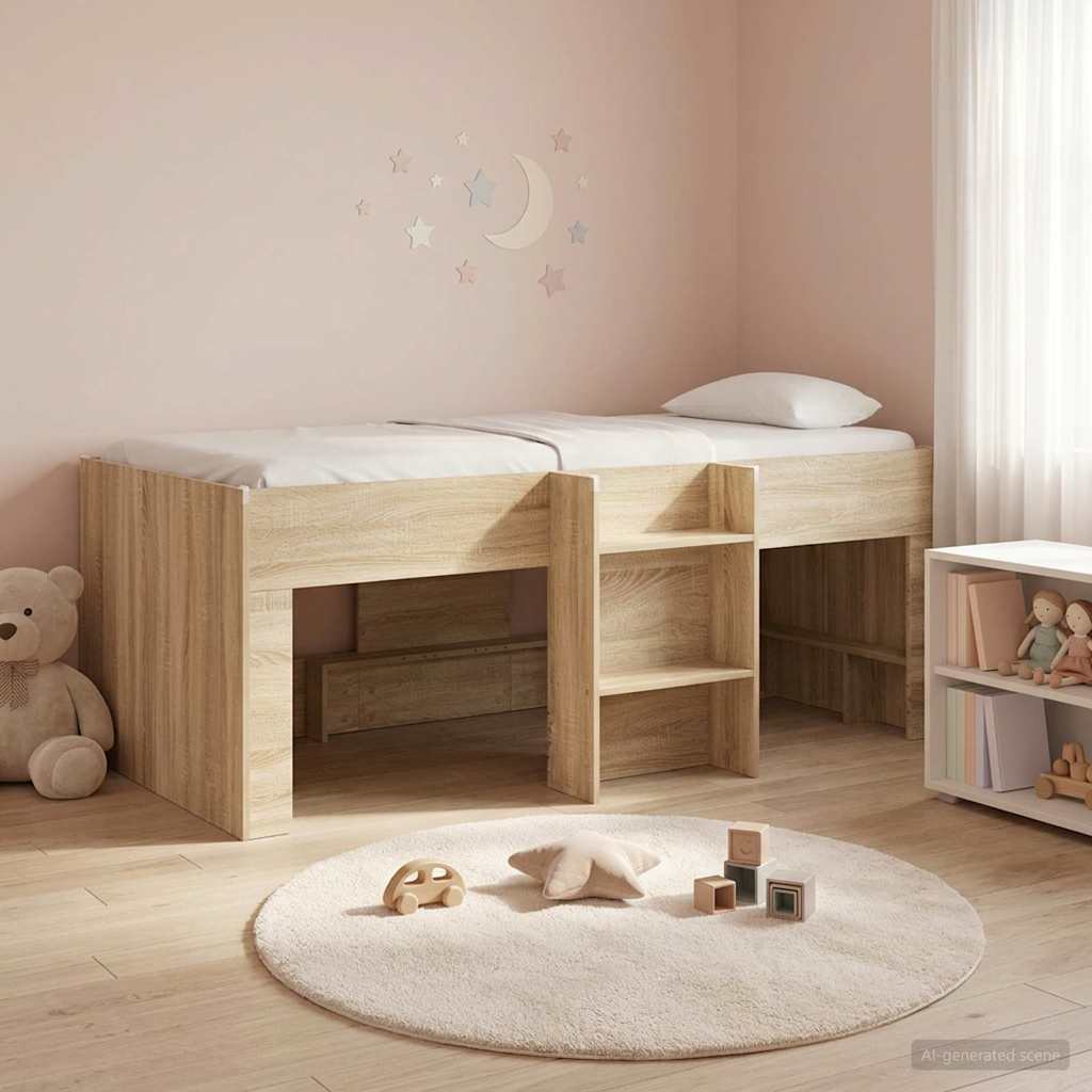 Kreveta za visoko spavanje djece 2 pcs Sonoma Konstruirano drvo