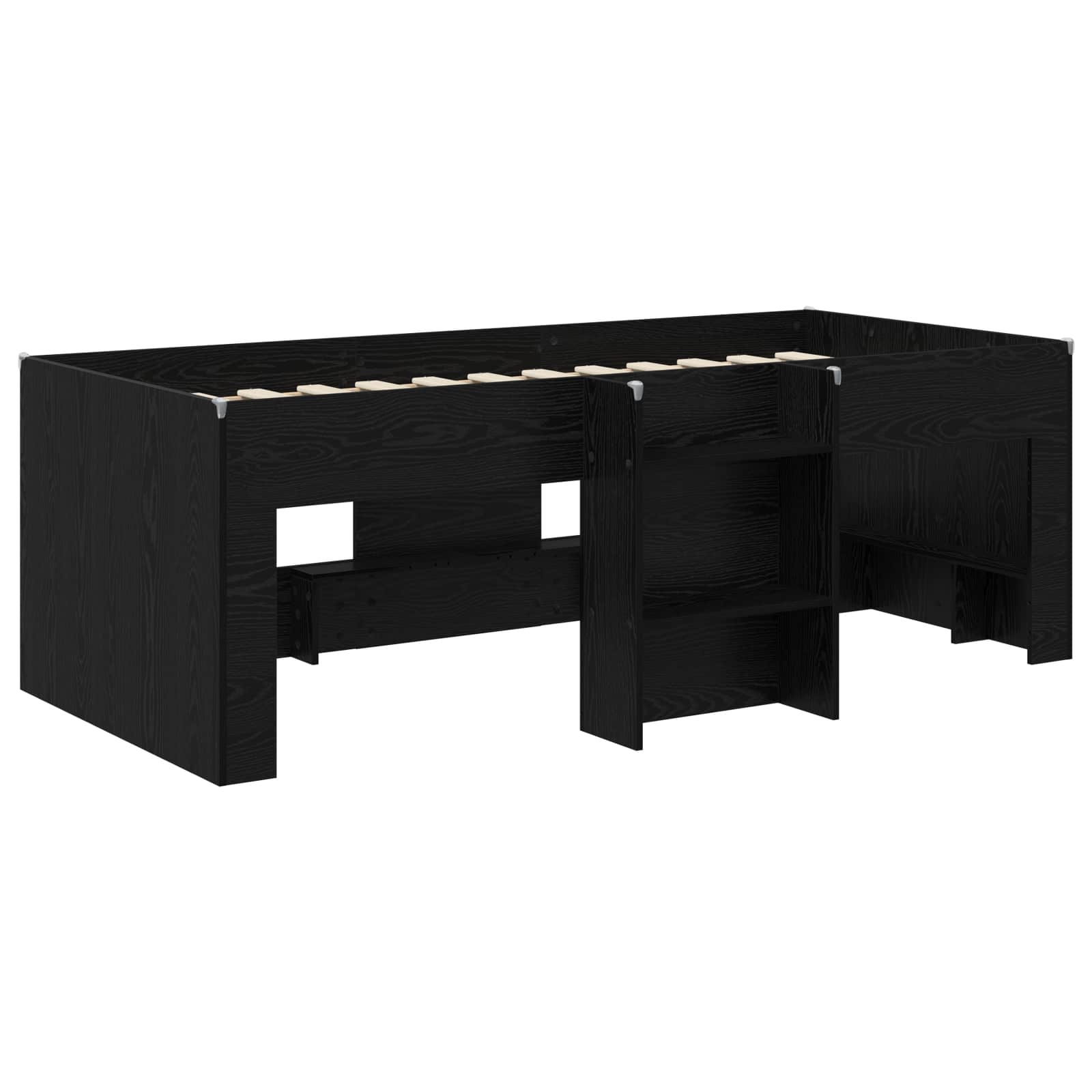 Kreveta za visoko spavanje djece 2 pcs Crni hrast 90 x 200 cm
