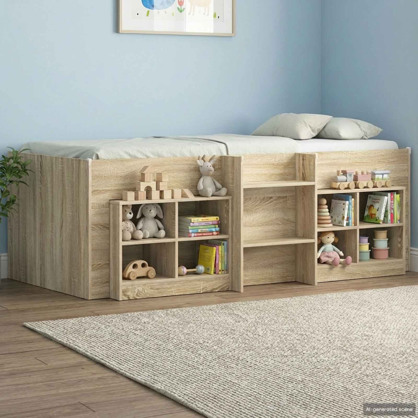 Kreveta za visoko spavanje djece 2 pcs Hrast sonoma 90 x 200 cm