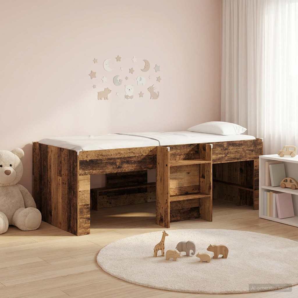 Kreveta za visoko spavanje djece 2 pcs Staro drvo 90 x 200 cm